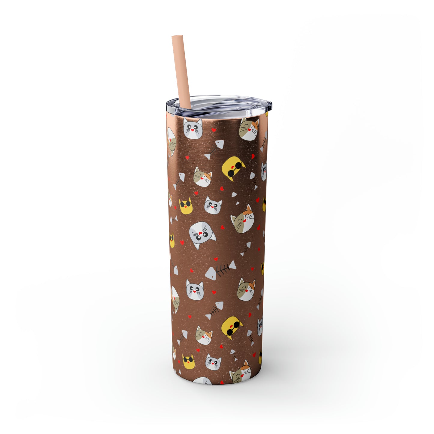 Cat Tumbler with Straw, 20oz