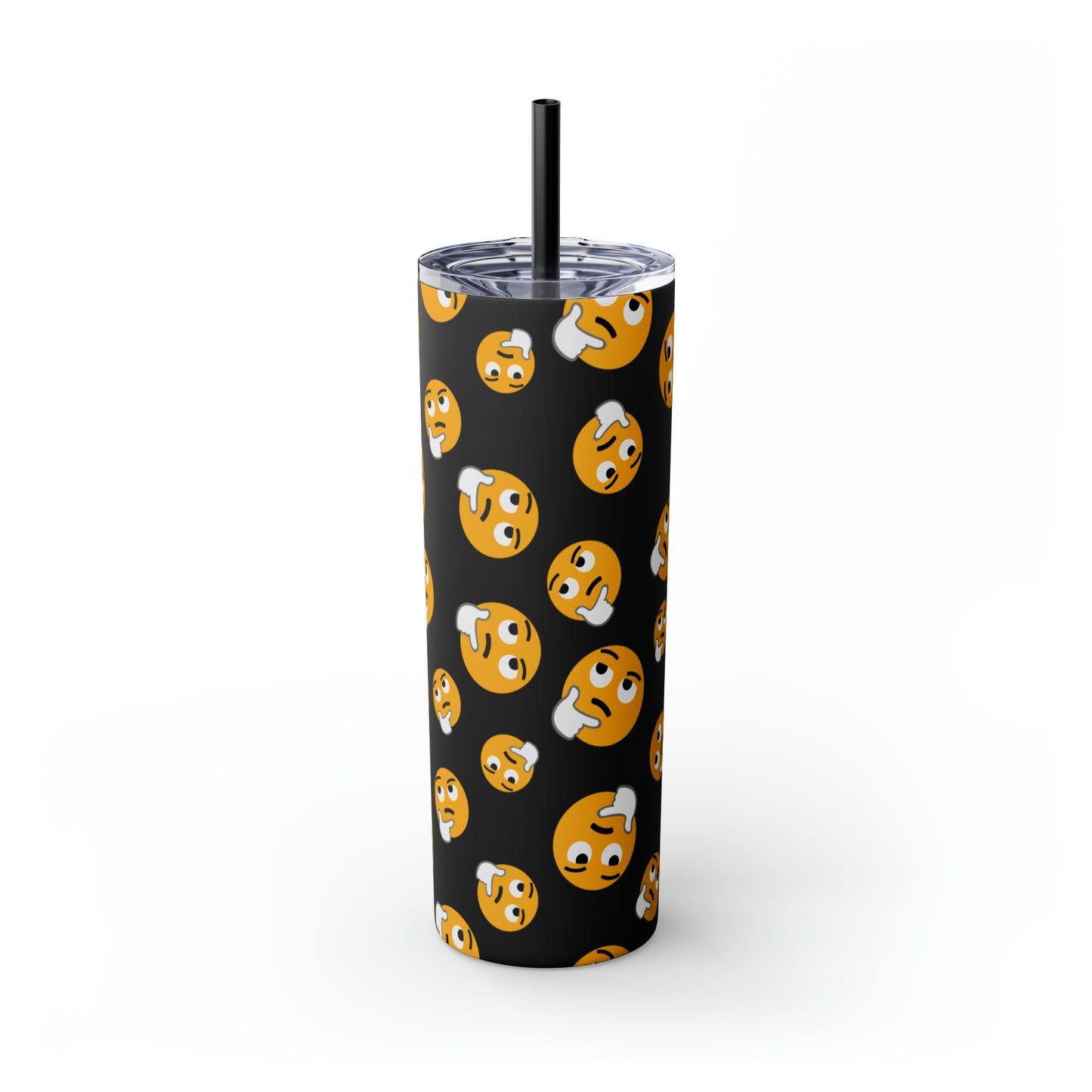 Thinking Emoji Tumbler with Straw, 20oz