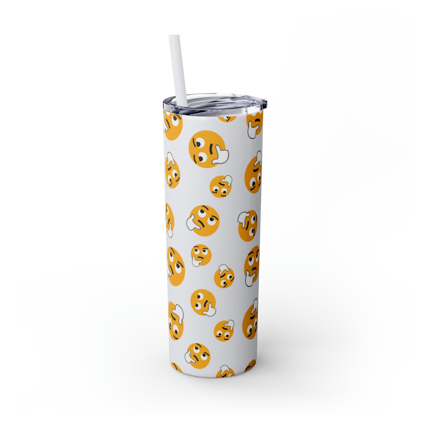 Thinking Emoji Tumbler with Straw, 20oz