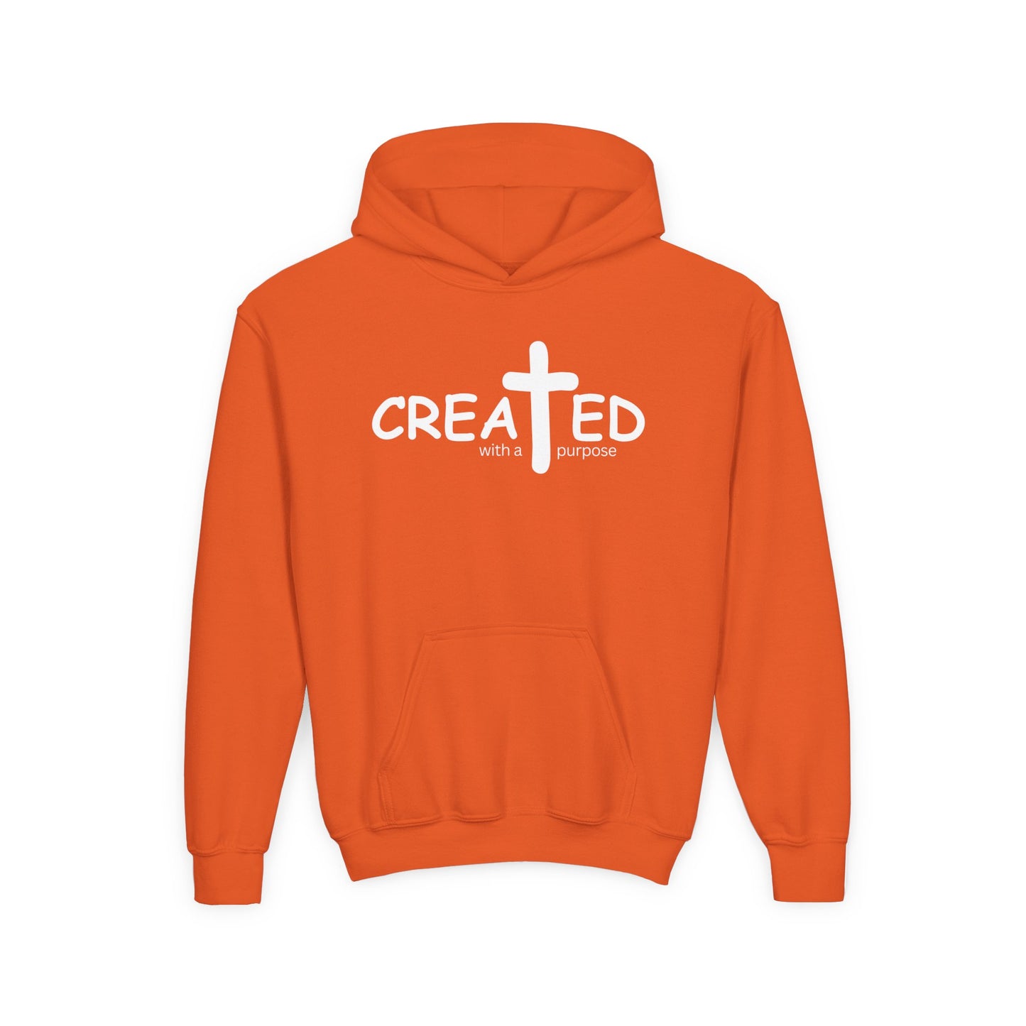 Created With A Purpose, Youth Teen Hooded Sweatshirt Hoodie