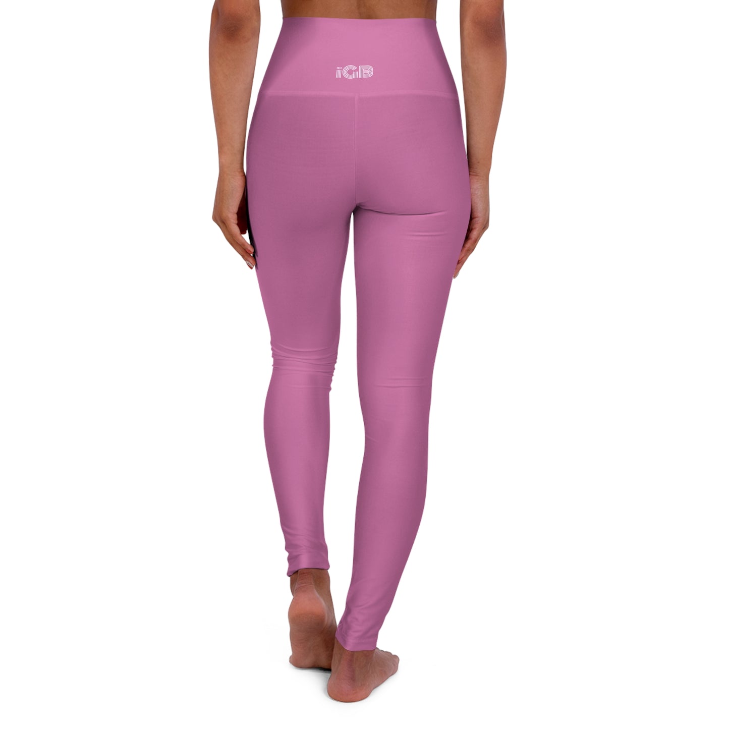 iGB Fits High Waisted Light Pink Yoga Leggings, Activewear, Workout Tights, Athletic Leggings, Fitness Apparel, Comfortable Leggings for Yoga or Gym
