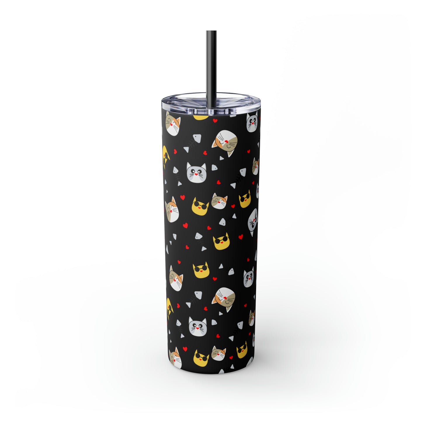 Cat Tumbler with Straw, 20oz