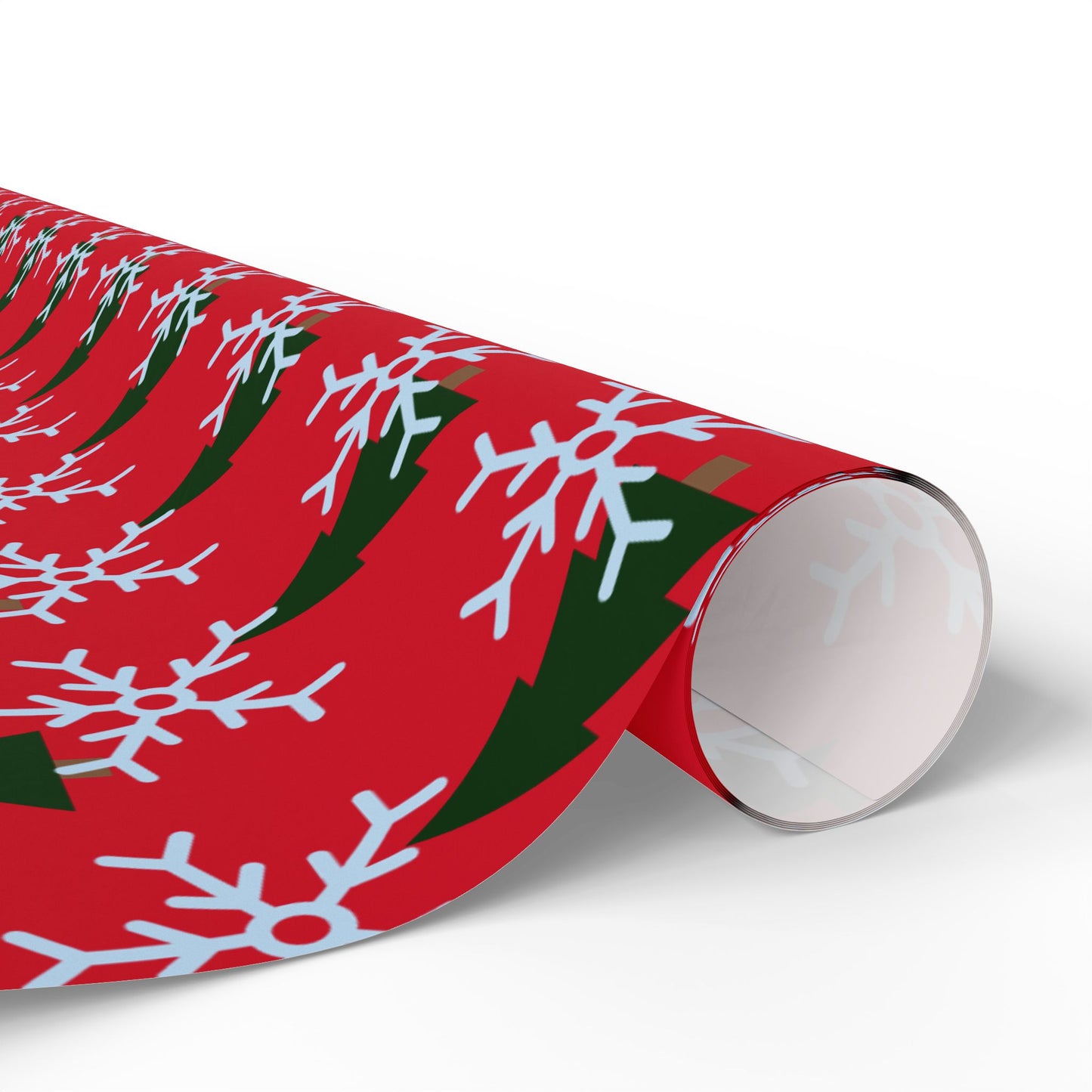 Christmas & Snow Red Wrapping Paper