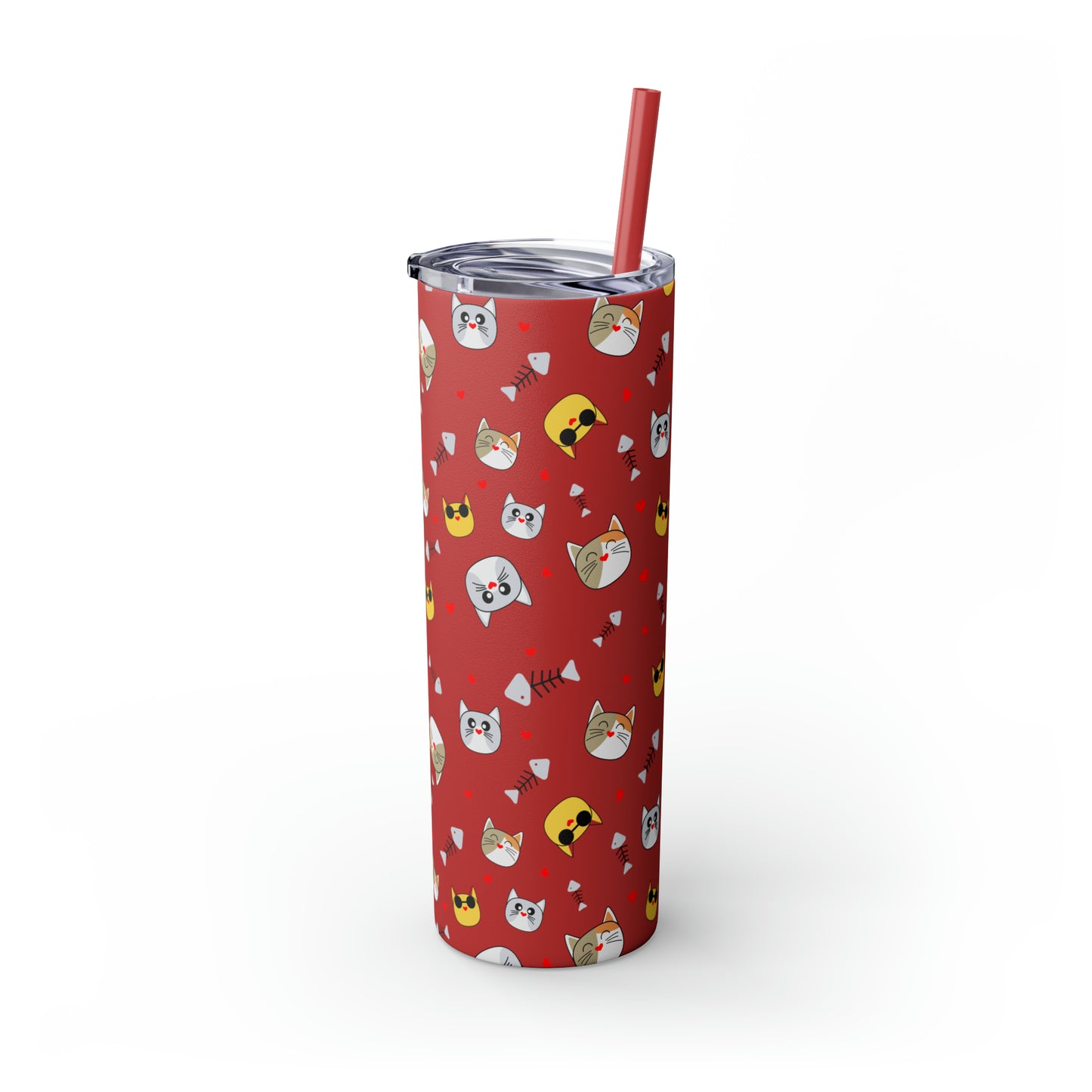 Cat Tumbler with Straw, 20oz