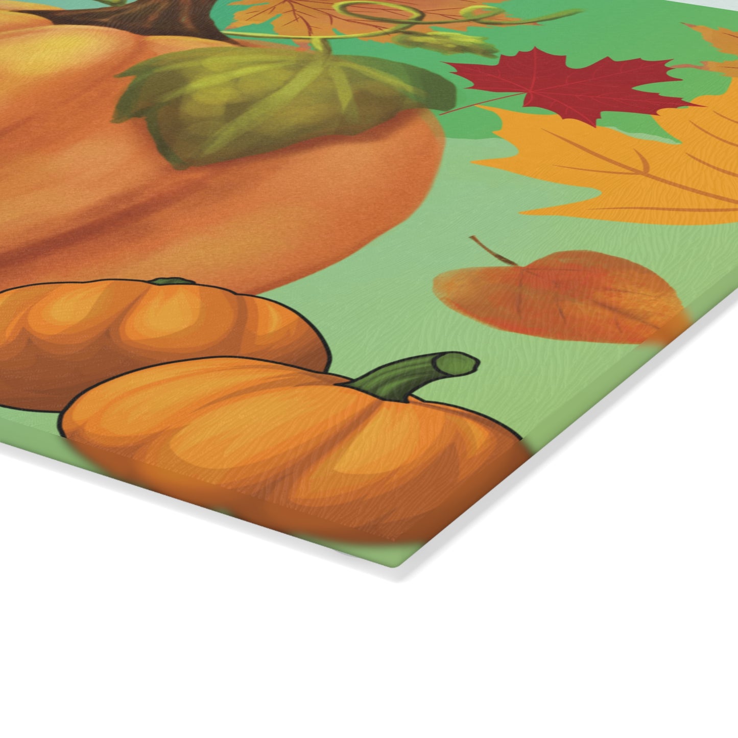 Autumn Pumpkin Glass Cutting Board, Kitchen Decor, Fall Gifts, Thanksgiving Tableware, Seasonal Cooking, Harvest Celebration