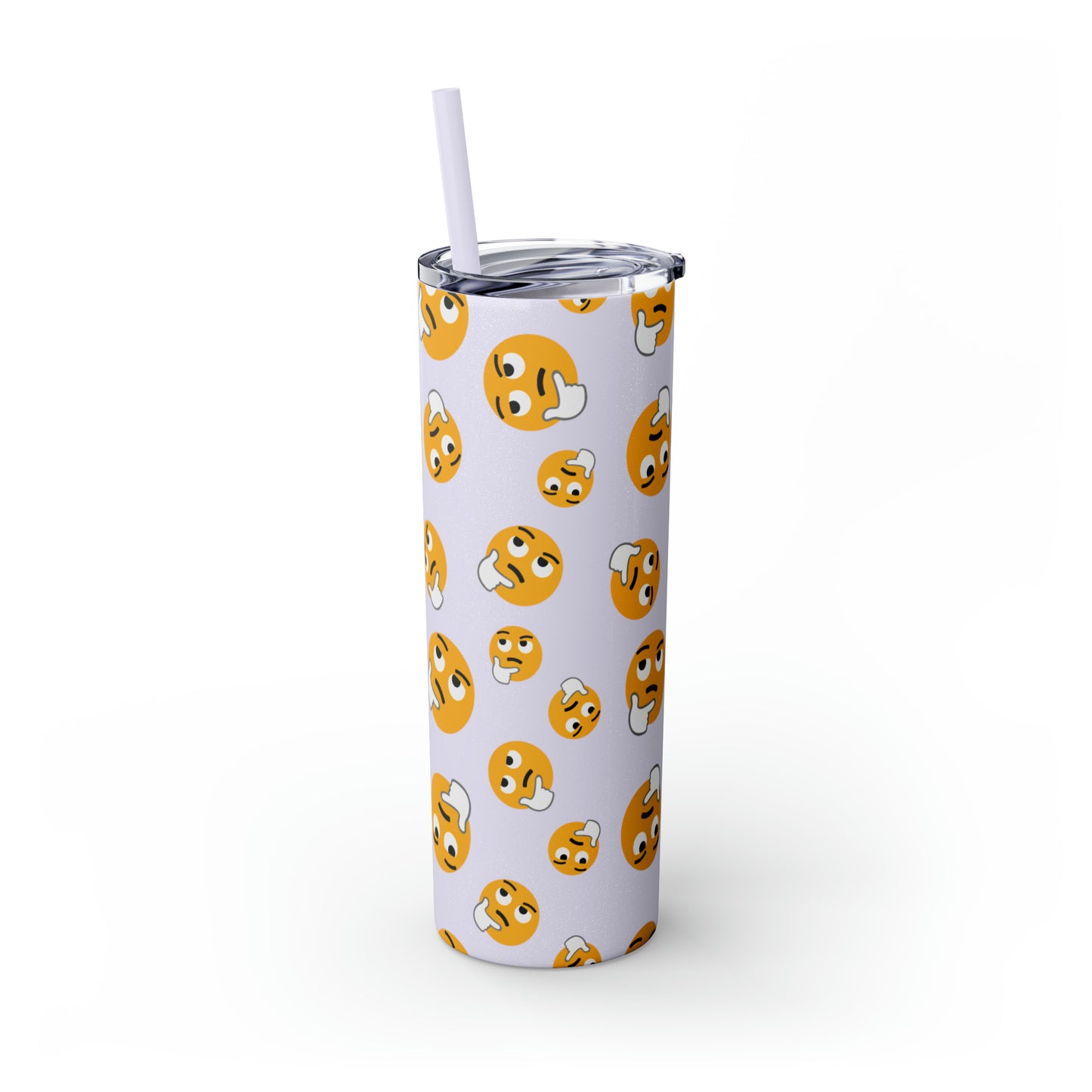 Thinking Emoji Tumbler with Straw, 20oz