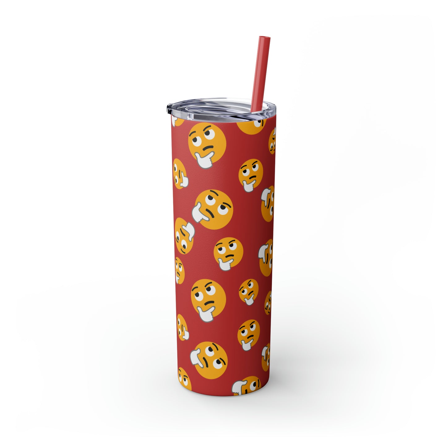 Thinking Emoji Tumbler with Straw, 20oz