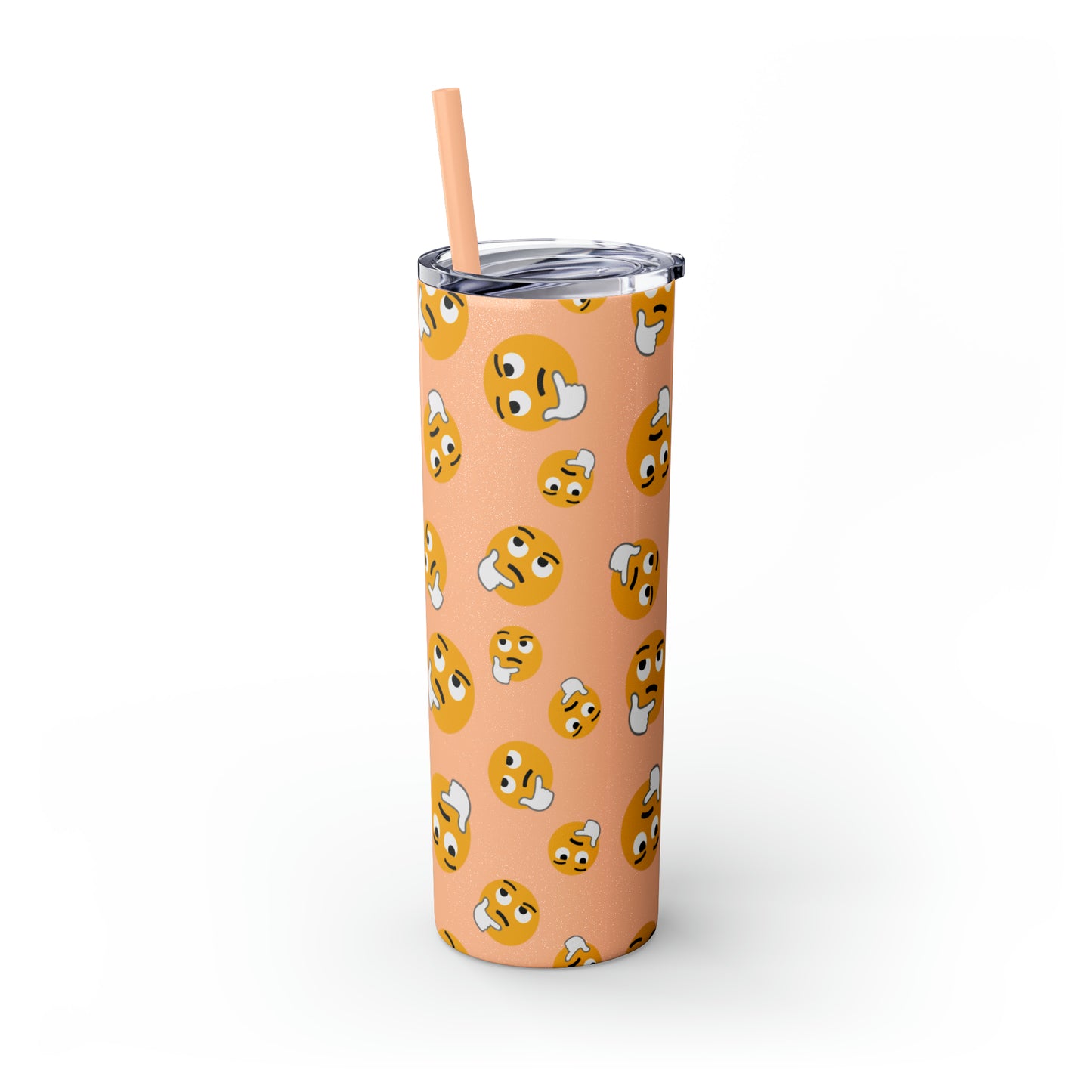 Thinking Emoji Tumbler with Straw, 20oz
