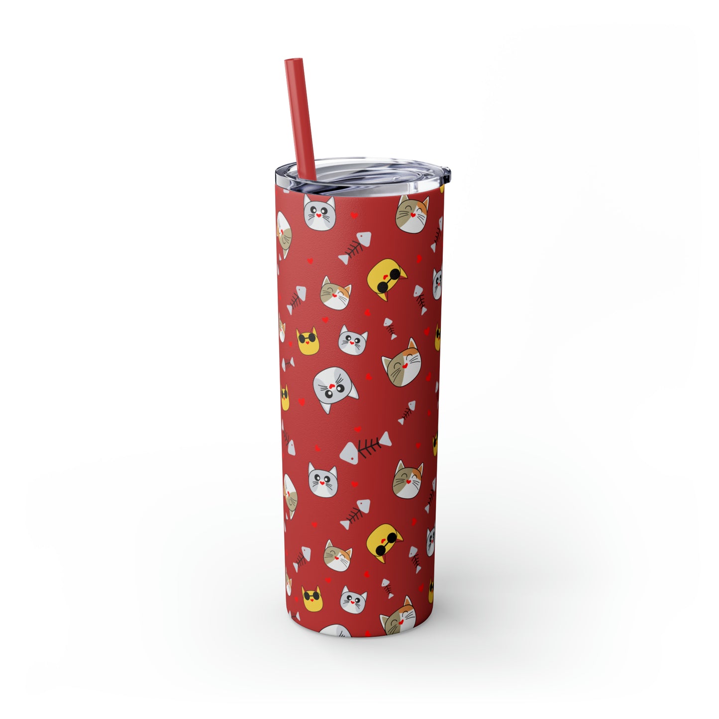 Cat Tumbler with Straw, 20oz