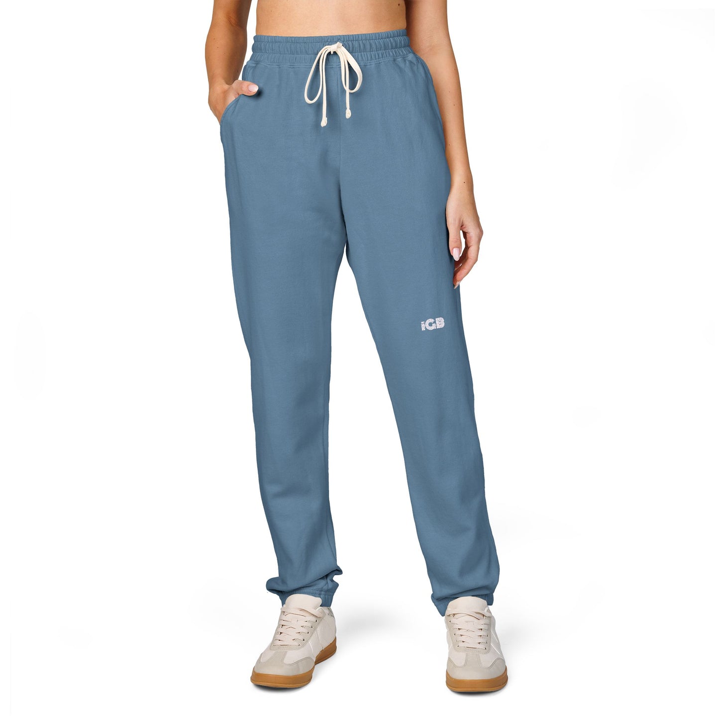 iGB Fits Cozy Unisex Garment-Dyed Fleece Sweatpants | Relaxed Lounge Wear for Home, Travel, Gifts, Special Occasions, Everyday Comfort