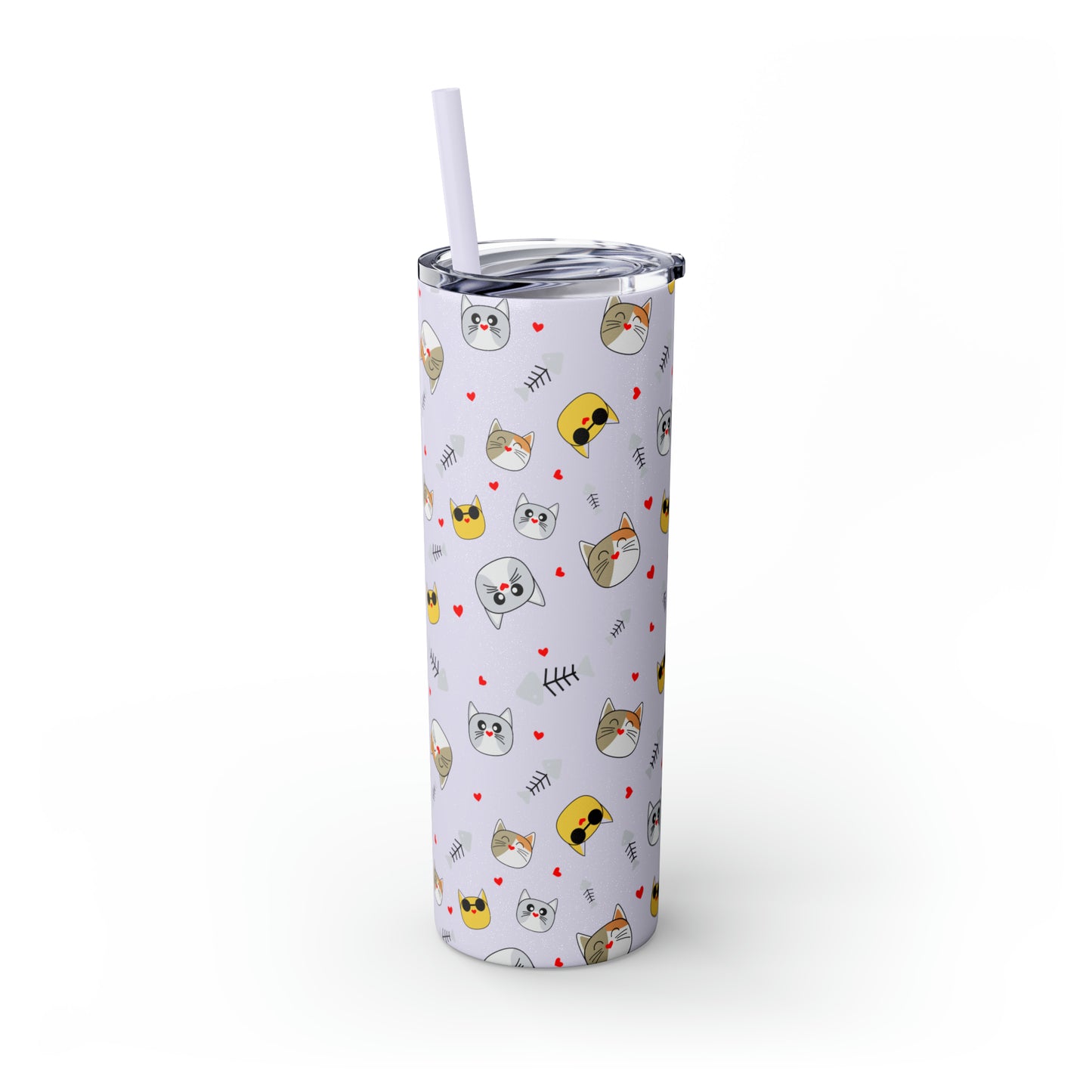 Cat Tumbler with Straw, 20oz