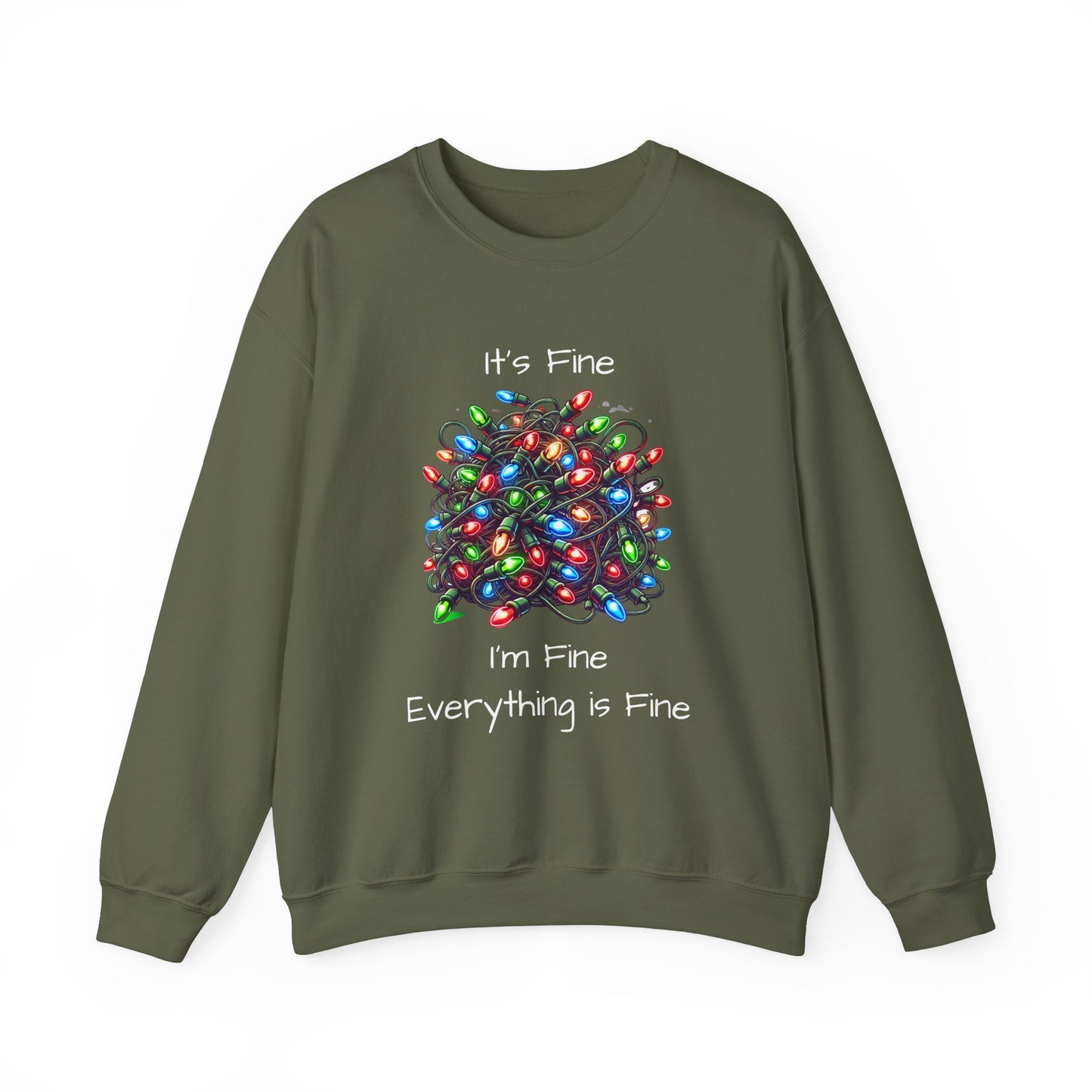 Everything is Fine Tangled Lights Ugly Christmas Sweater