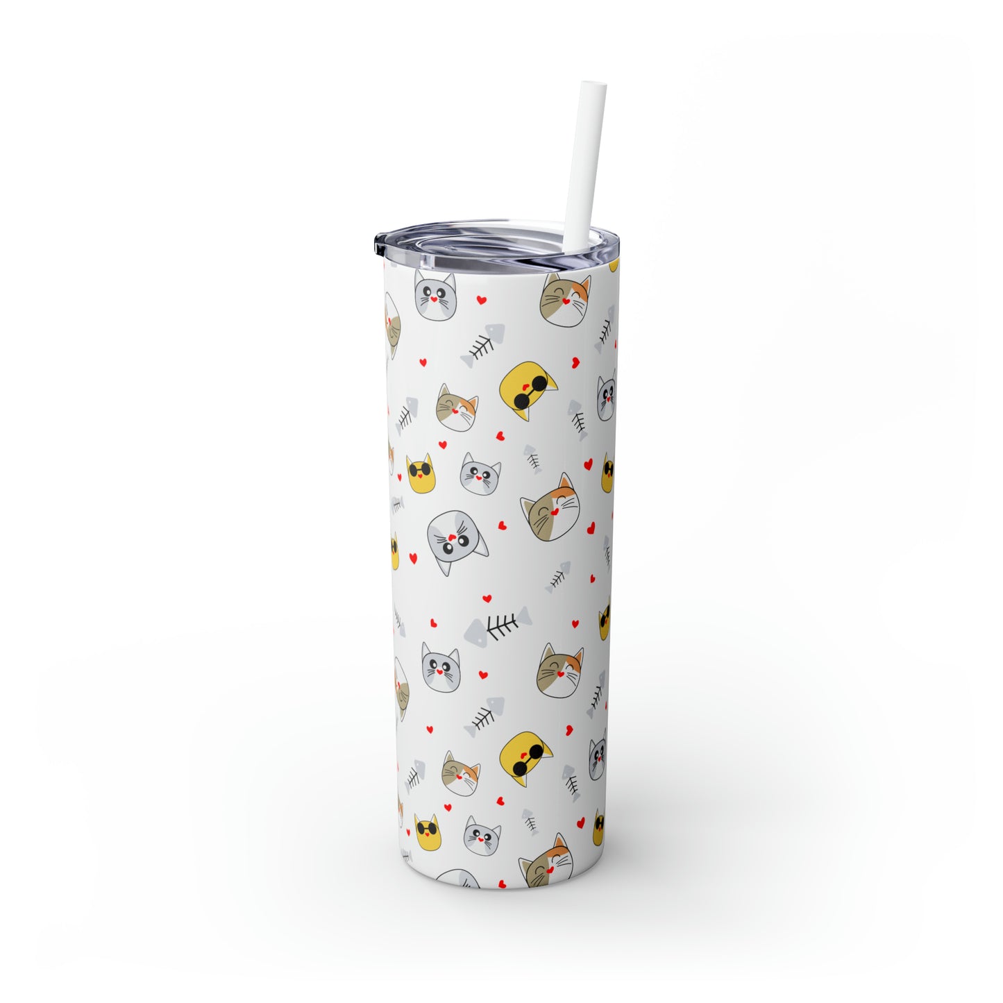 Cat Tumbler with Straw, 20oz