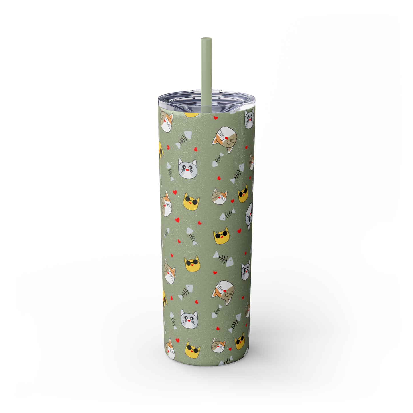 Cat Tumbler with Straw, 20oz