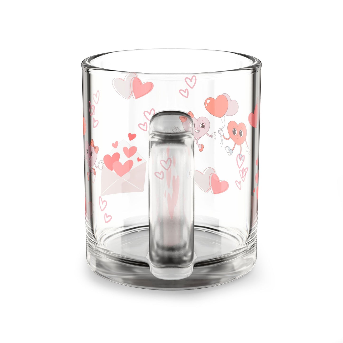 Heartfelt Glass Mug, 10oz | Cute Heart Design | Gift for Couples, Valentine's Day, Wedding, Home Decor, Coffee Lovers