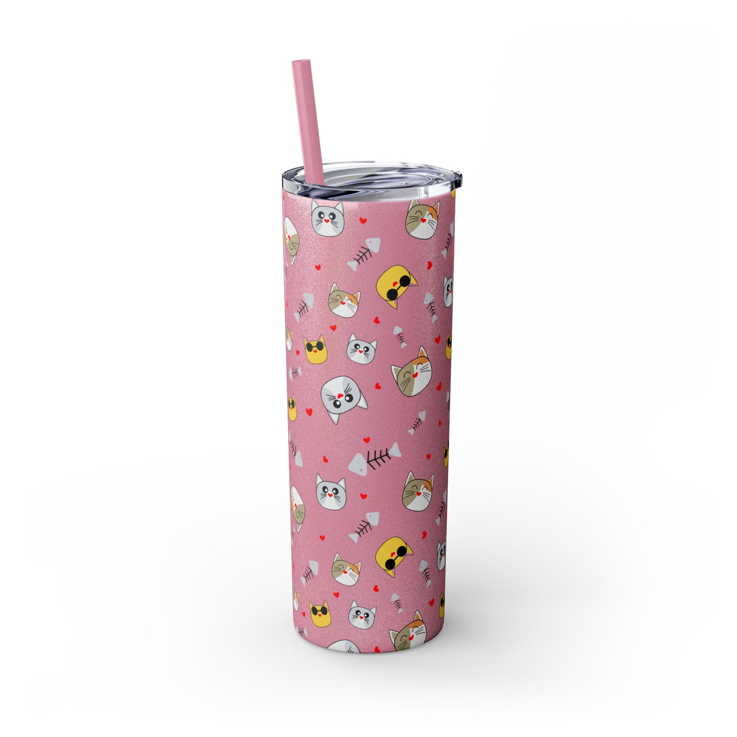 Cat Tumbler with Straw, 20oz