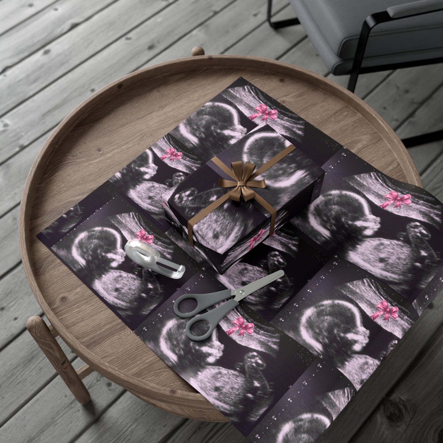 It's a Girl! Baby Announcement Gift Wrap, Unique Baby Shower Wrap, Personalized Sonogram Paper, Fun Pregnancy Reveal, New Parent Gift Wrap