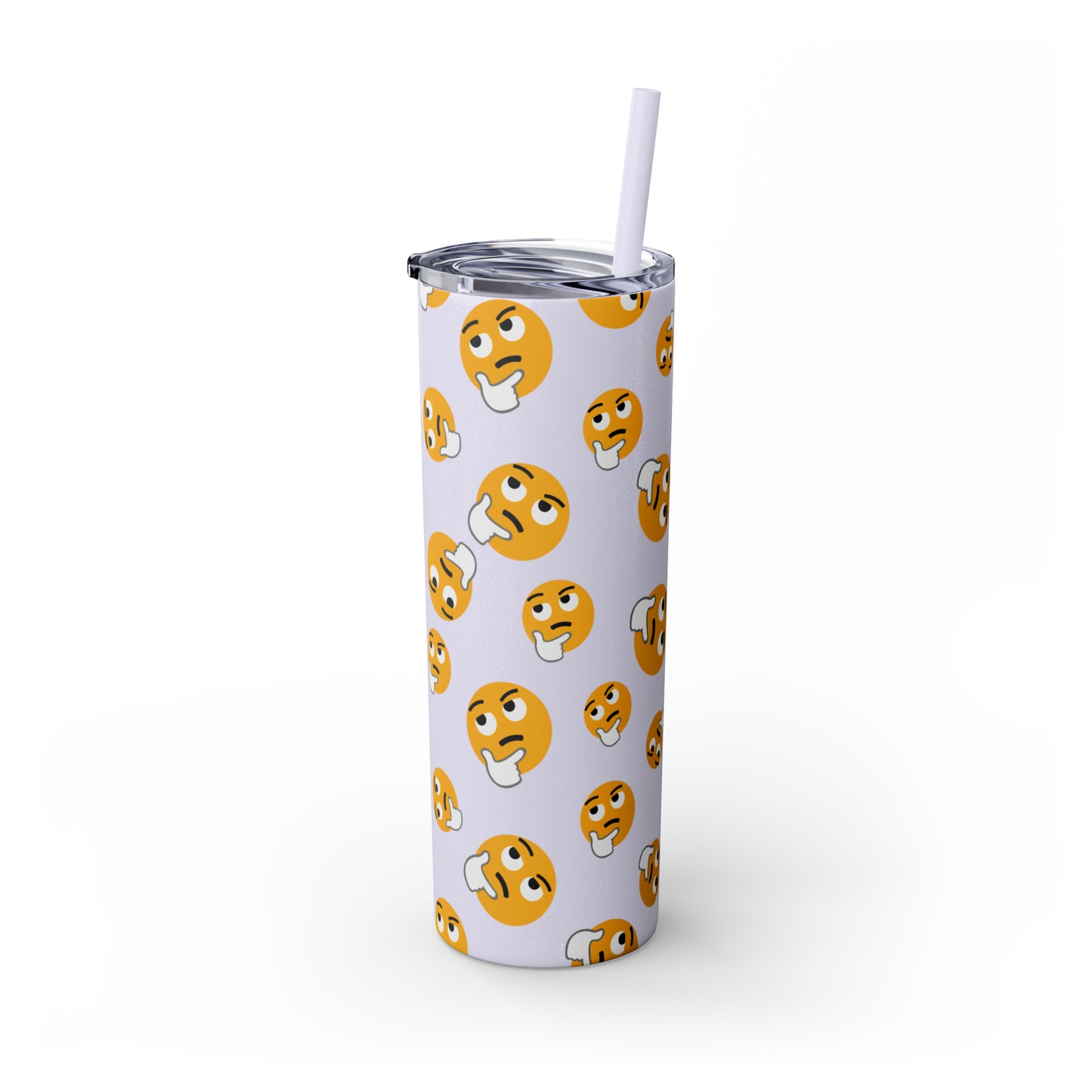 Thinking Emoji Tumbler with Straw, 20oz