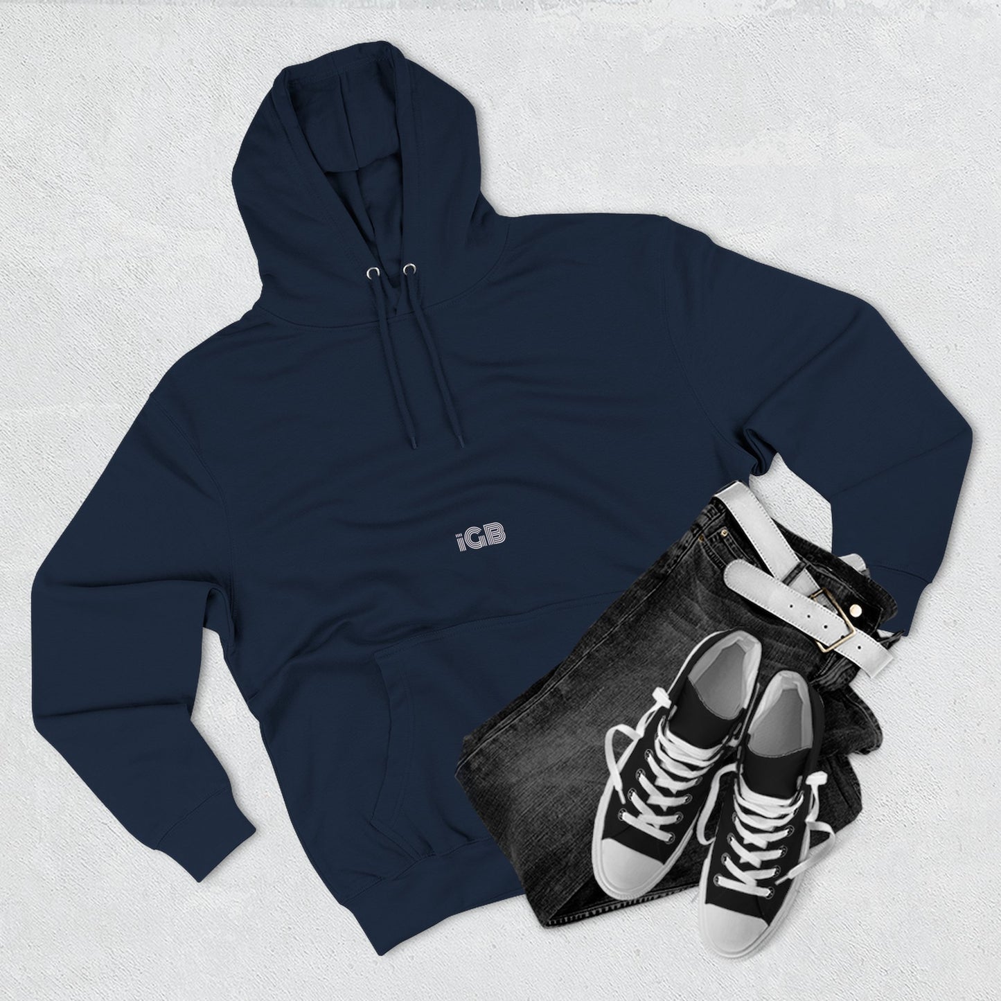 iGB Fits Cozy Three-Panel Fleece Hoodie, Casual Wear, Unisex Fashion, Gift for Her/Him, Fall/Winter Apparel, Comfortable Layering