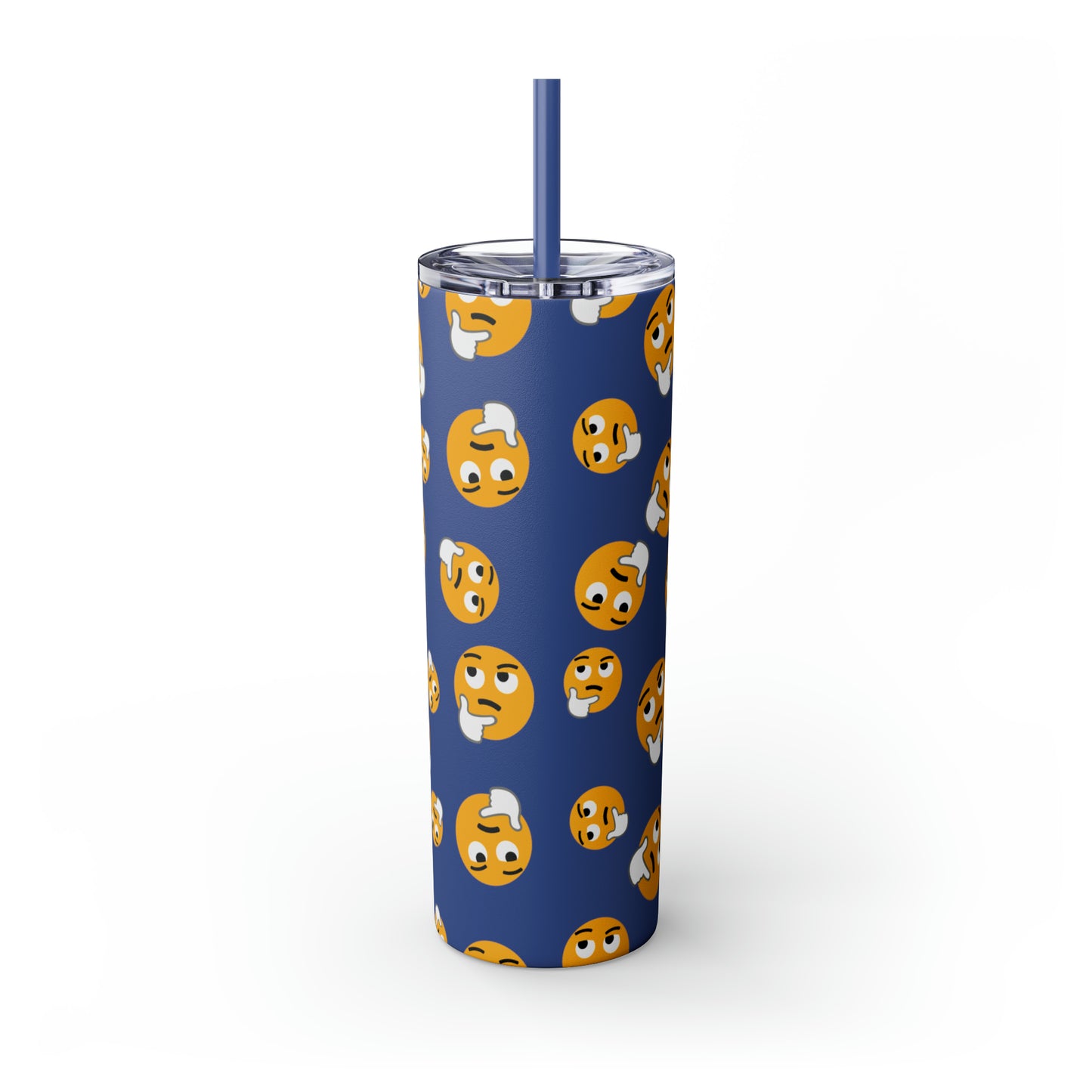Thinking Emoji Tumbler with Straw, 20oz