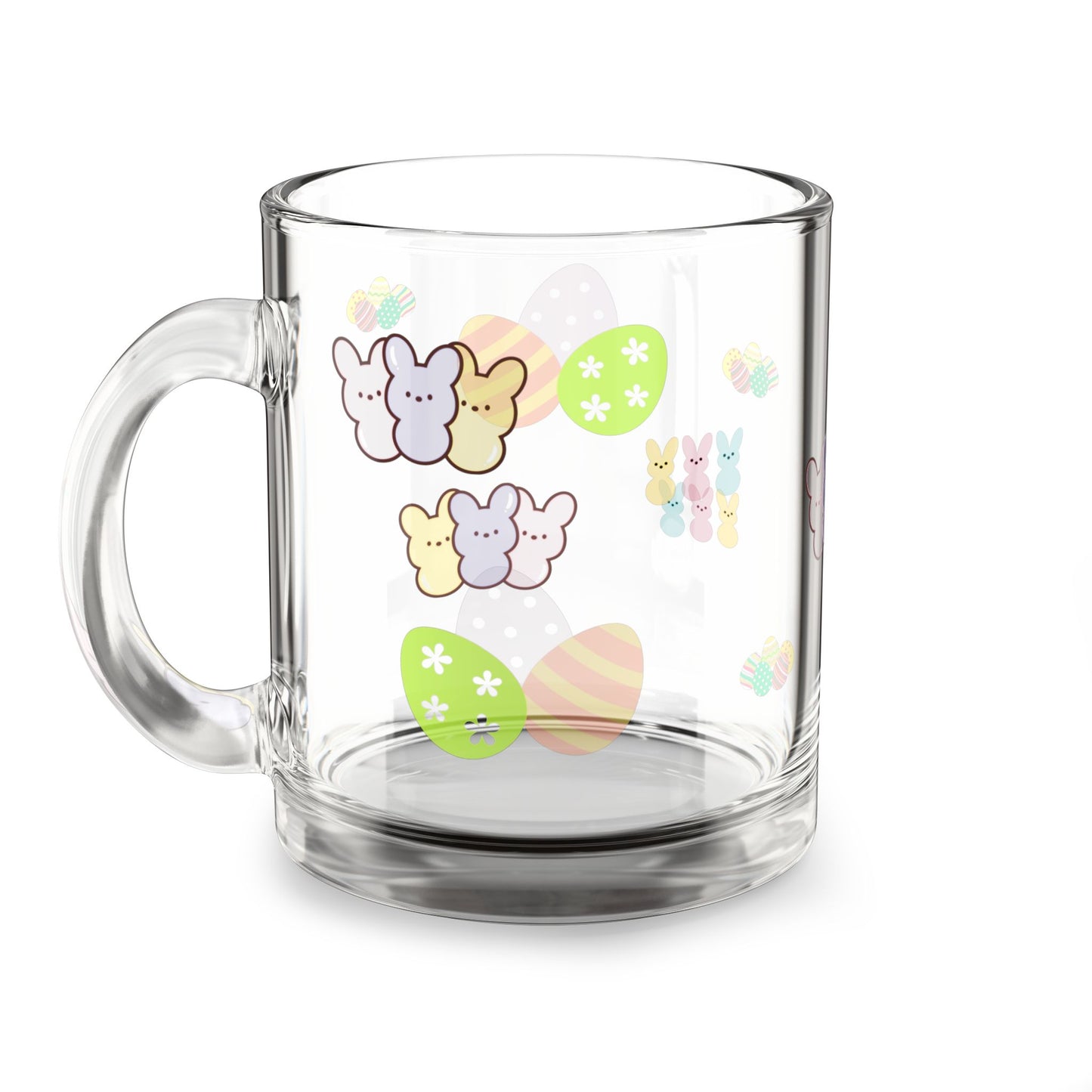 Cute Easter Bunny Glass Mug, 10oz - Spring Drinkware for Kids, Perfect Gift for Easter, Holiday Coffee Mug, Decorative Kitchen Decor