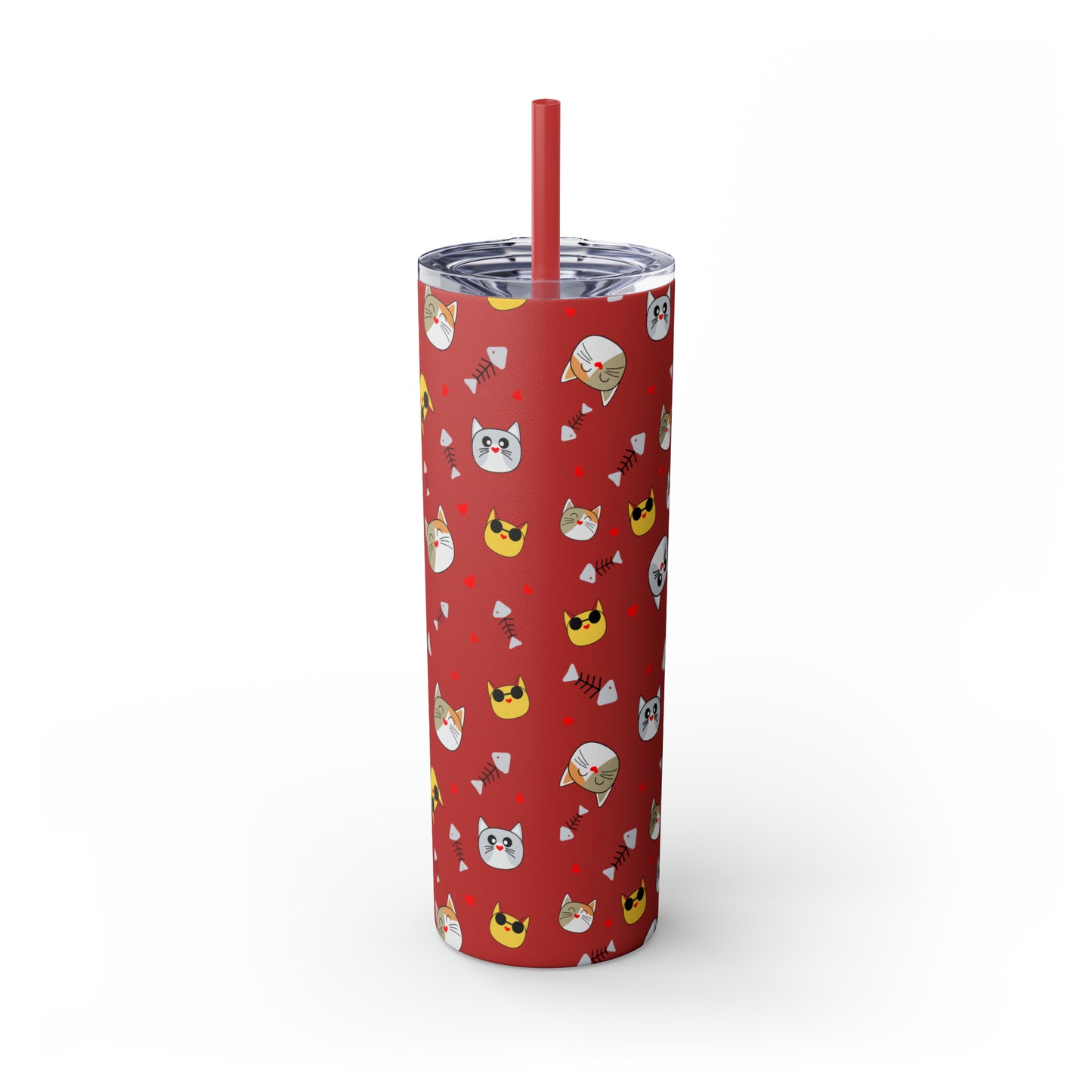 Cat Tumbler with Straw, 20oz