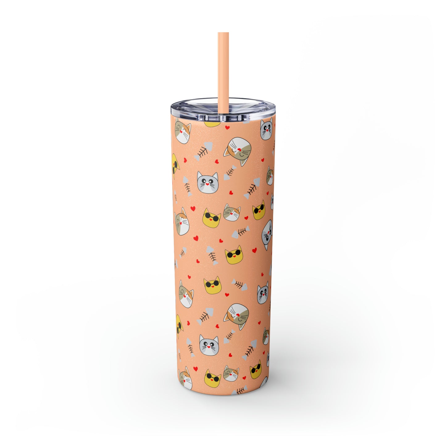 Cat Tumbler with Straw, 20oz