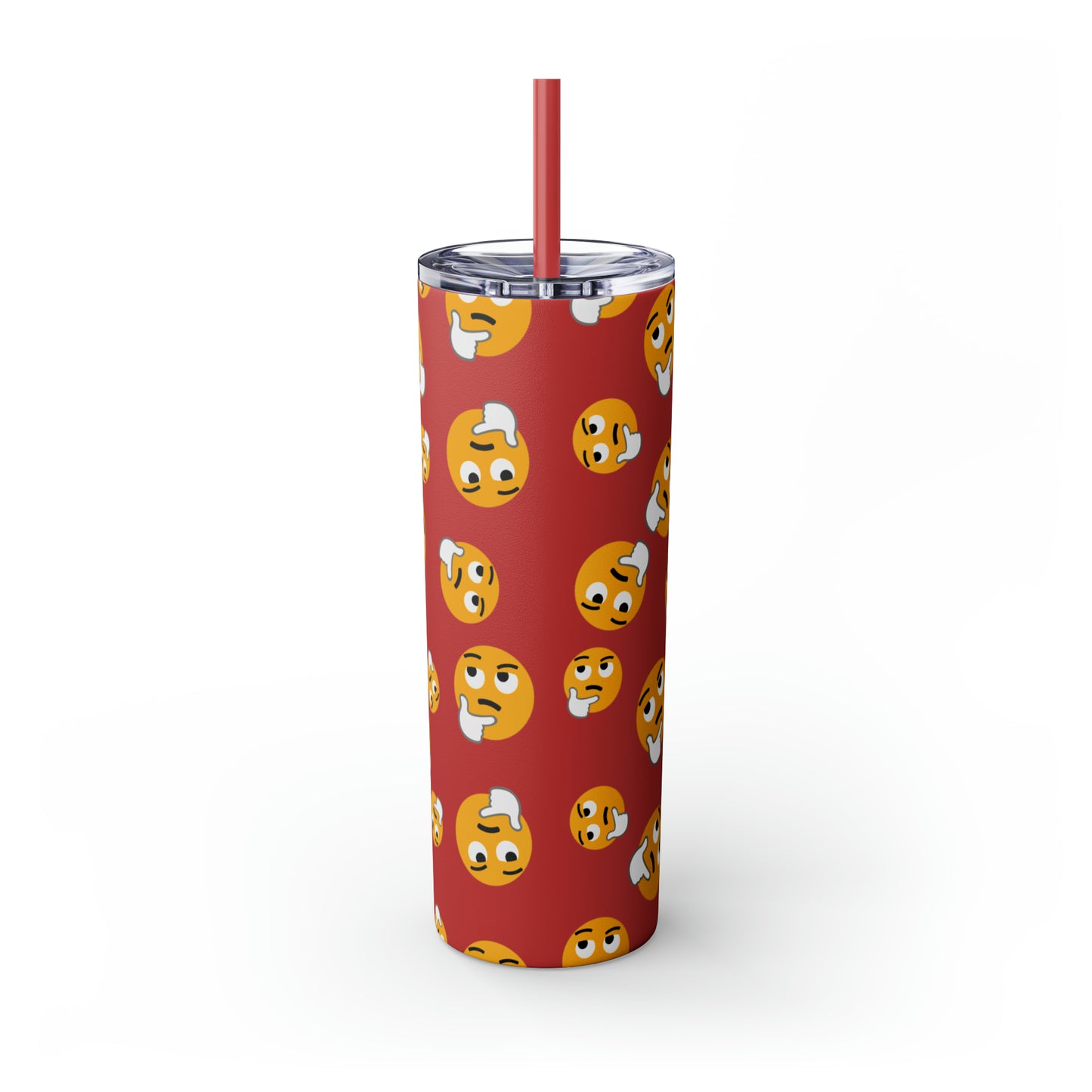 Thinking Emoji Tumbler with Straw, 20oz