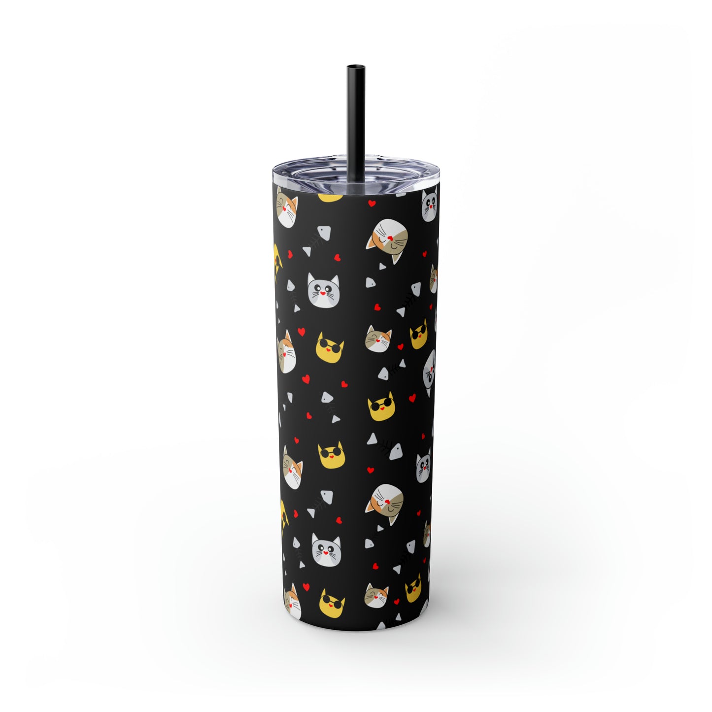 Cat Tumbler with Straw, 20oz