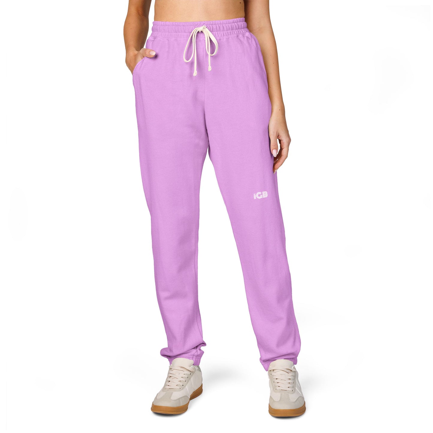 iGB Fits Cozy Unisex Garment-Dyed Fleece Sweatpants | Relaxed Lounge Wear for Home, Travel, Gifts, Special Occasions, Everyday Comfort