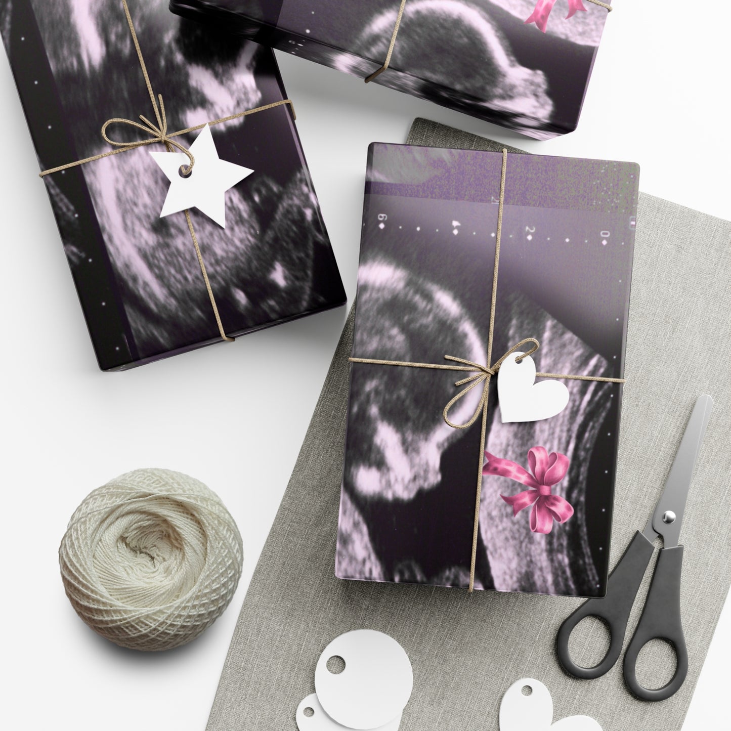 It's a Girl! Baby Announcement Gift Wrap, Unique Baby Shower Wrap, Personalized Sonogram Paper, Fun Pregnancy Reveal, New Parent Gift Wrap