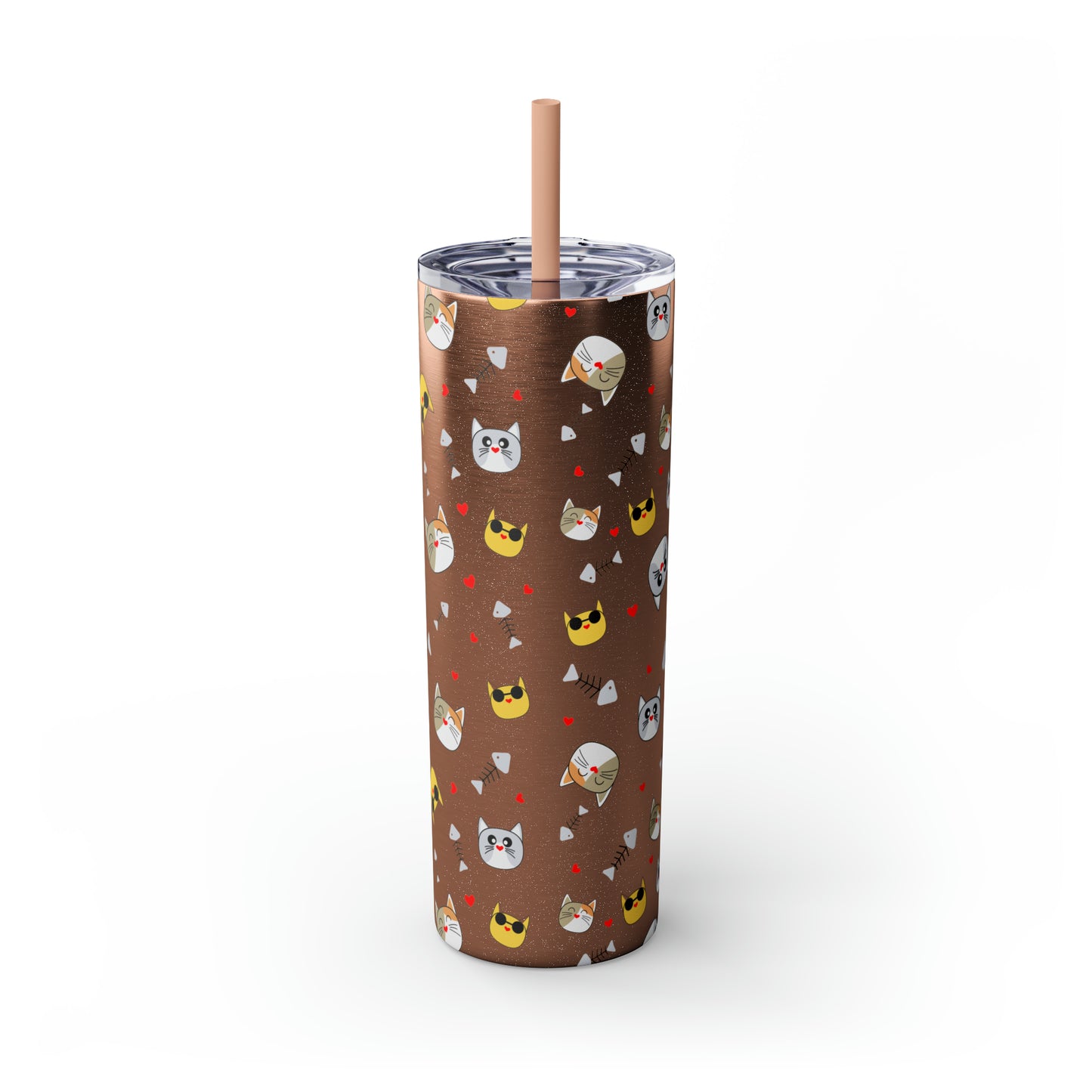 Cat Tumbler with Straw, 20oz