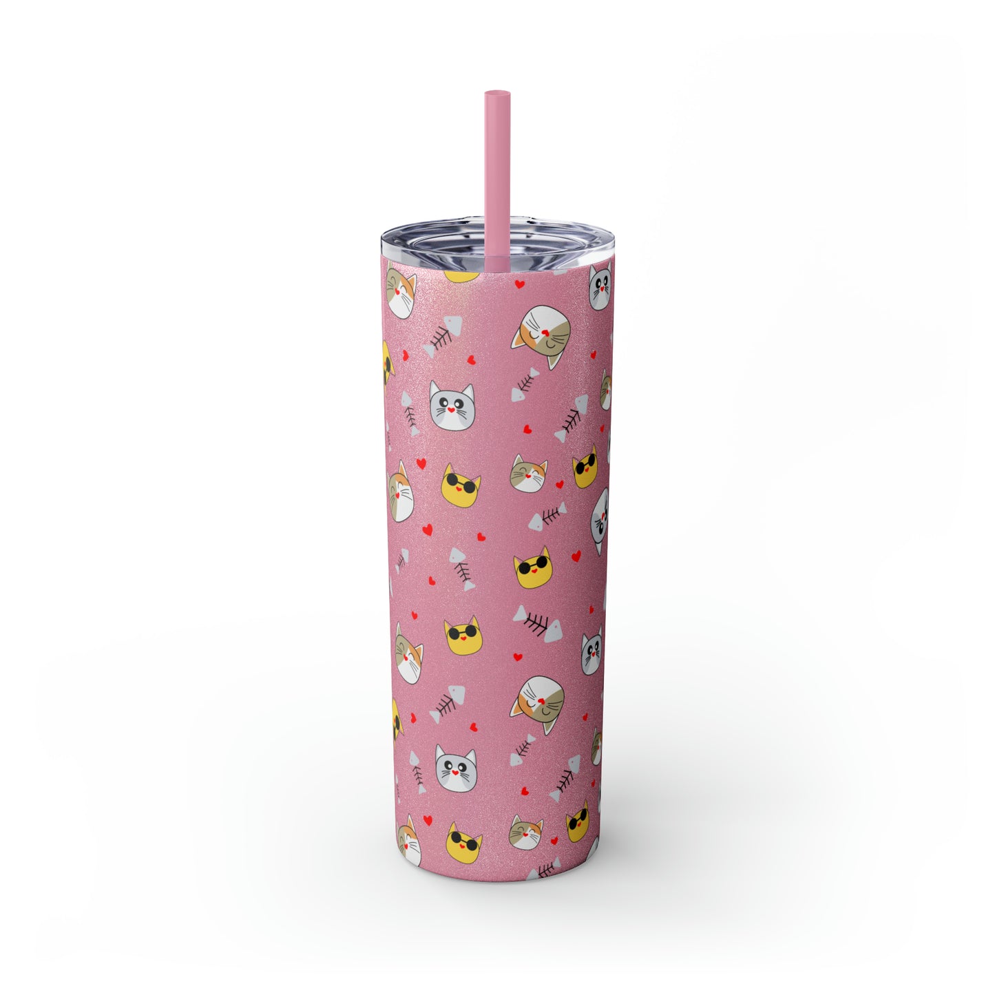 Cat Tumbler with Straw, 20oz