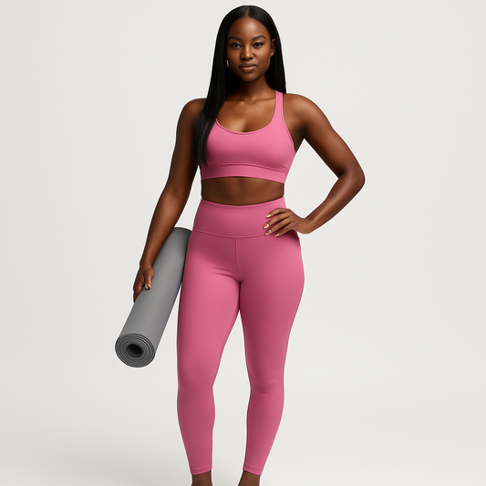 iGB Fits High Waisted Light Pink Yoga Leggings, Activewear, Workout Tights, Athletic Leggings, Fitness Apparel, Comfortable Leggings for Yoga or Gym