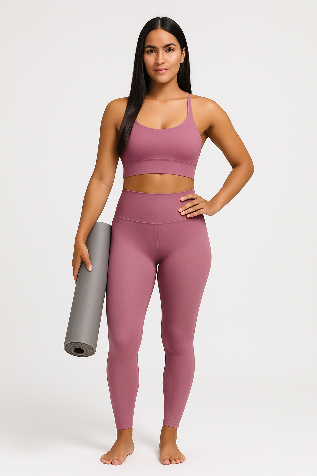 iGB Fits High Waisted Light Pink Yoga Leggings, Activewear, Workout Tights, Athletic Leggings, Fitness Apparel, Comfortable Leggings for Yoga or Gym