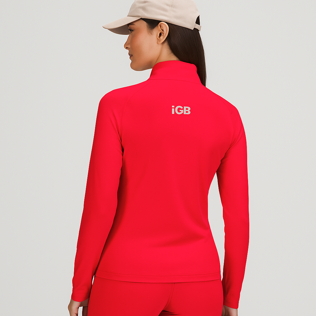 iGB Fits Ladies Quarter-Zip Pullover | Cozy, Stylish Activewear for All Seasons, Perfect for Workouts, Casual Outings, Gift for Her, Marathon Gear