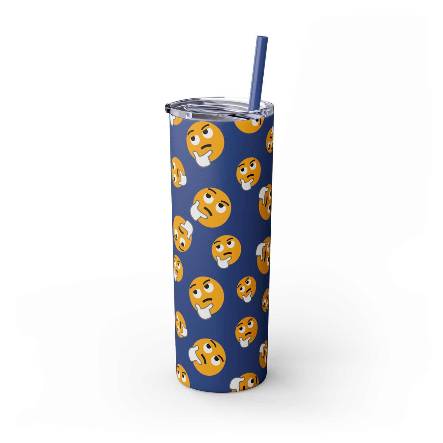 Thinking Emoji Tumbler with Straw, 20oz