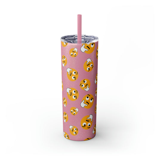 Thinking Emoji Tumbler with Straw, 20oz