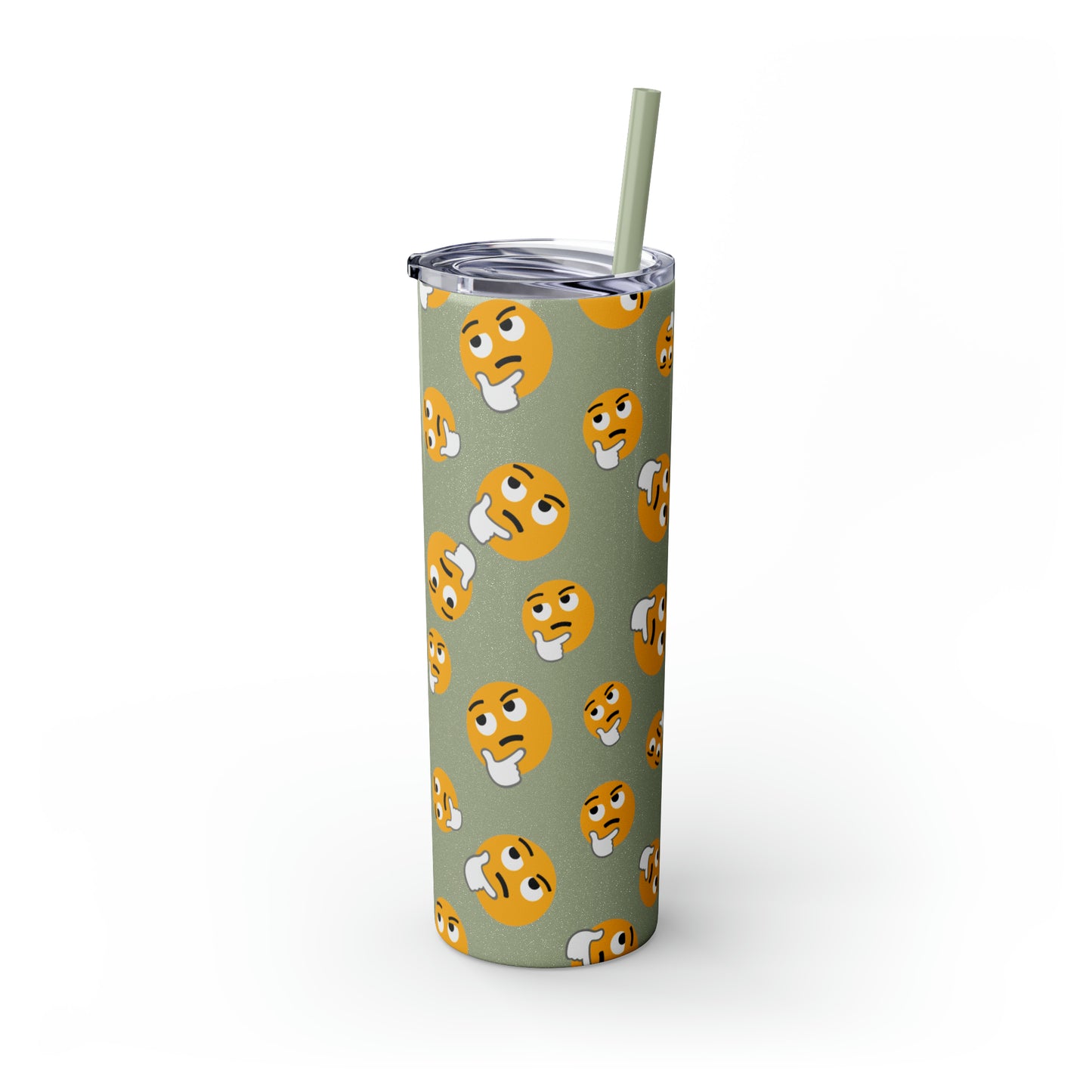 Thinking Emoji Tumbler with Straw, 20oz