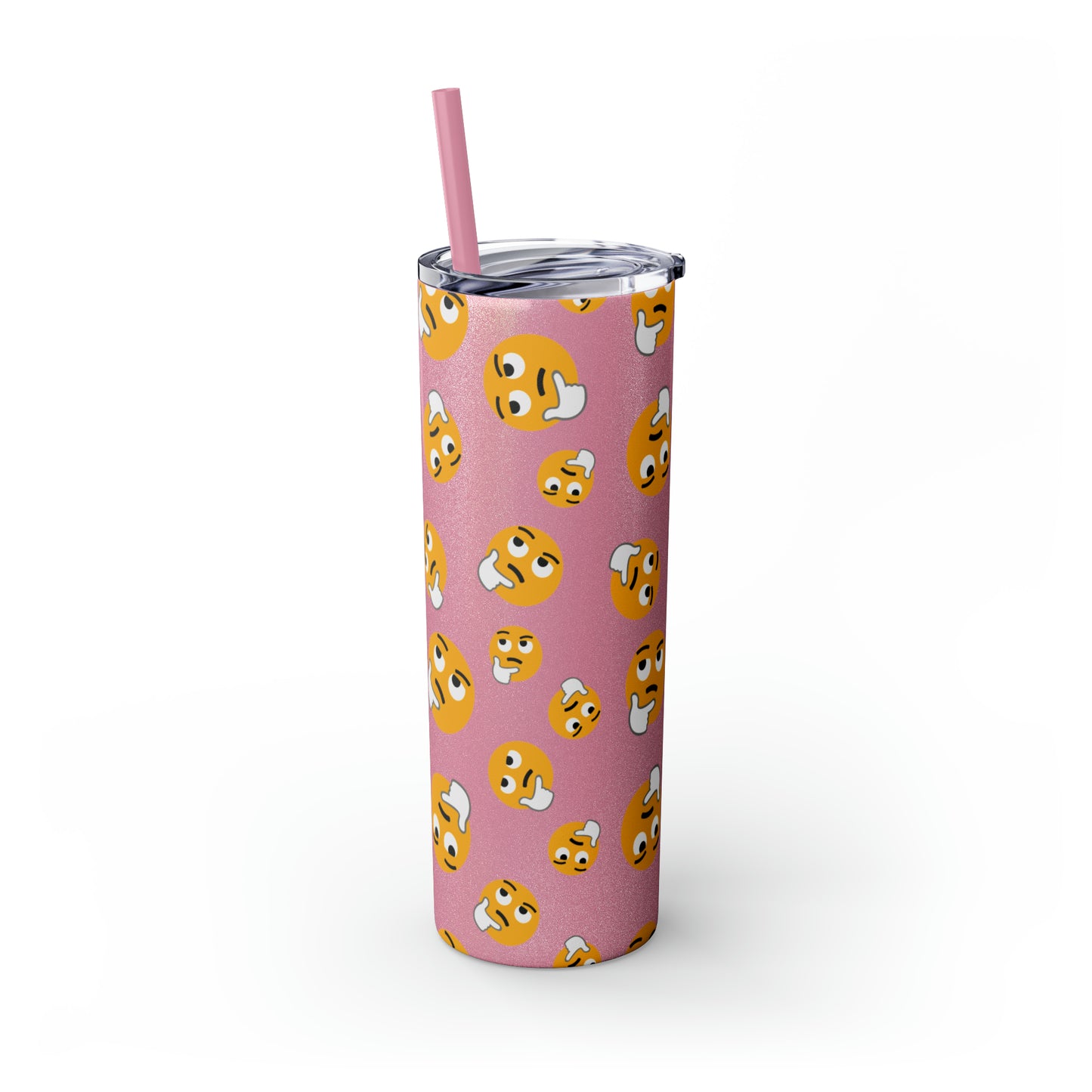 Thinking Emoji Tumbler with Straw, 20oz
