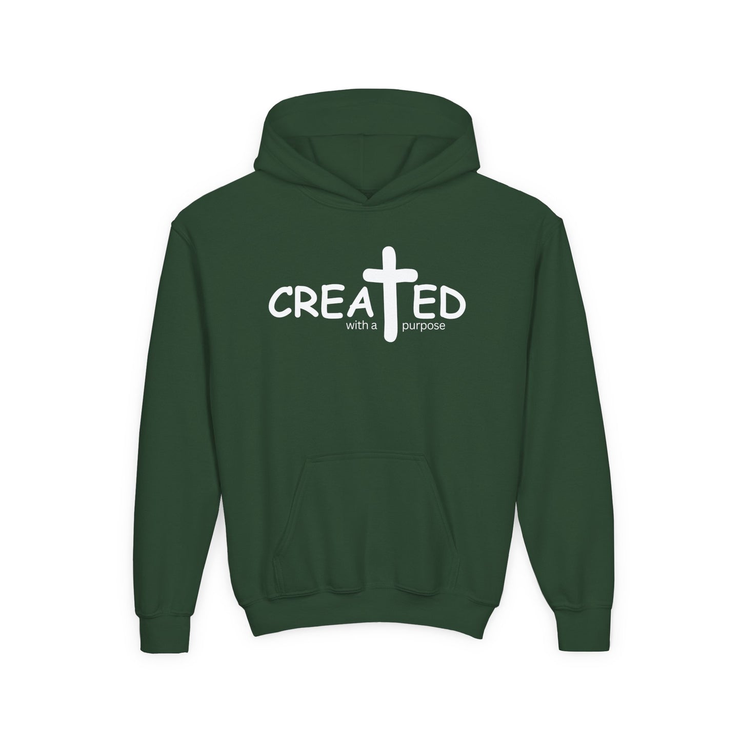 Created With A Purpose, Youth Teen Hooded Sweatshirt Hoodie
