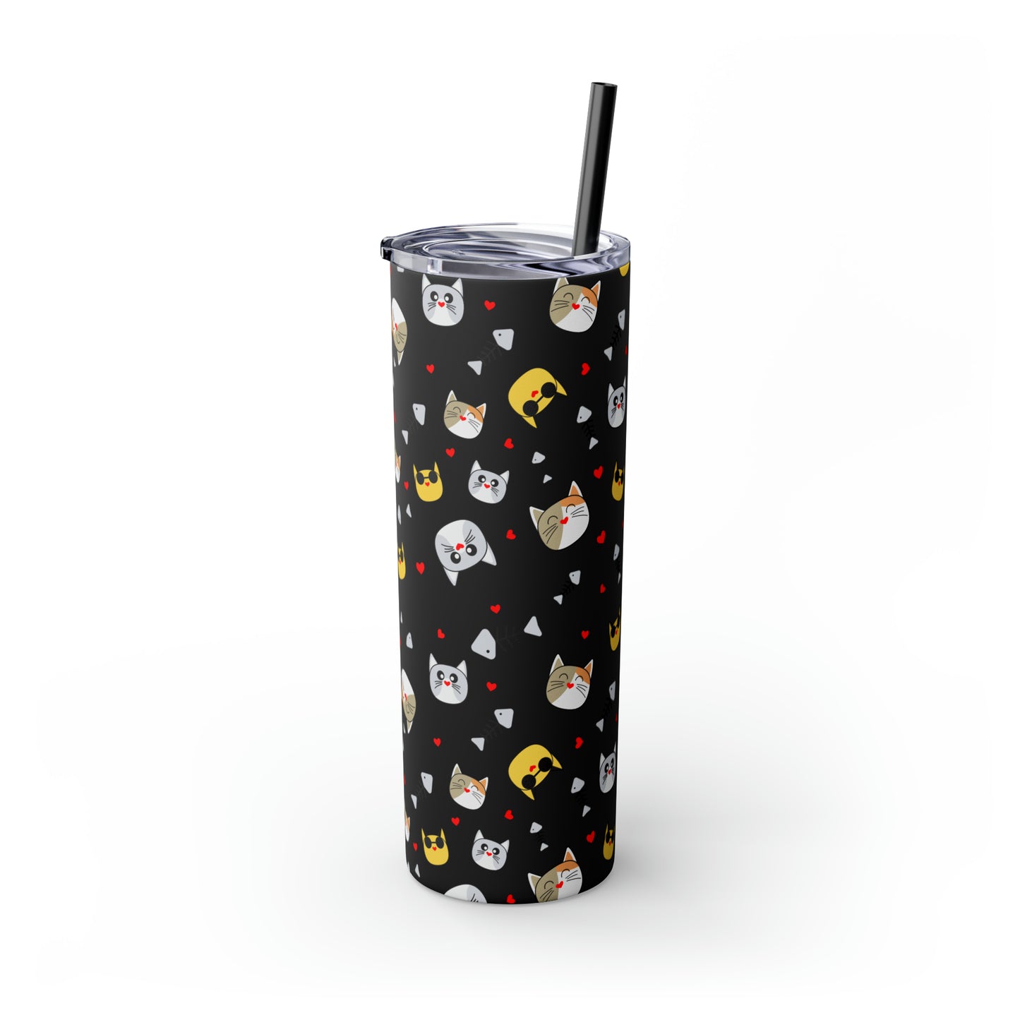 Cat Tumbler with Straw, 20oz
