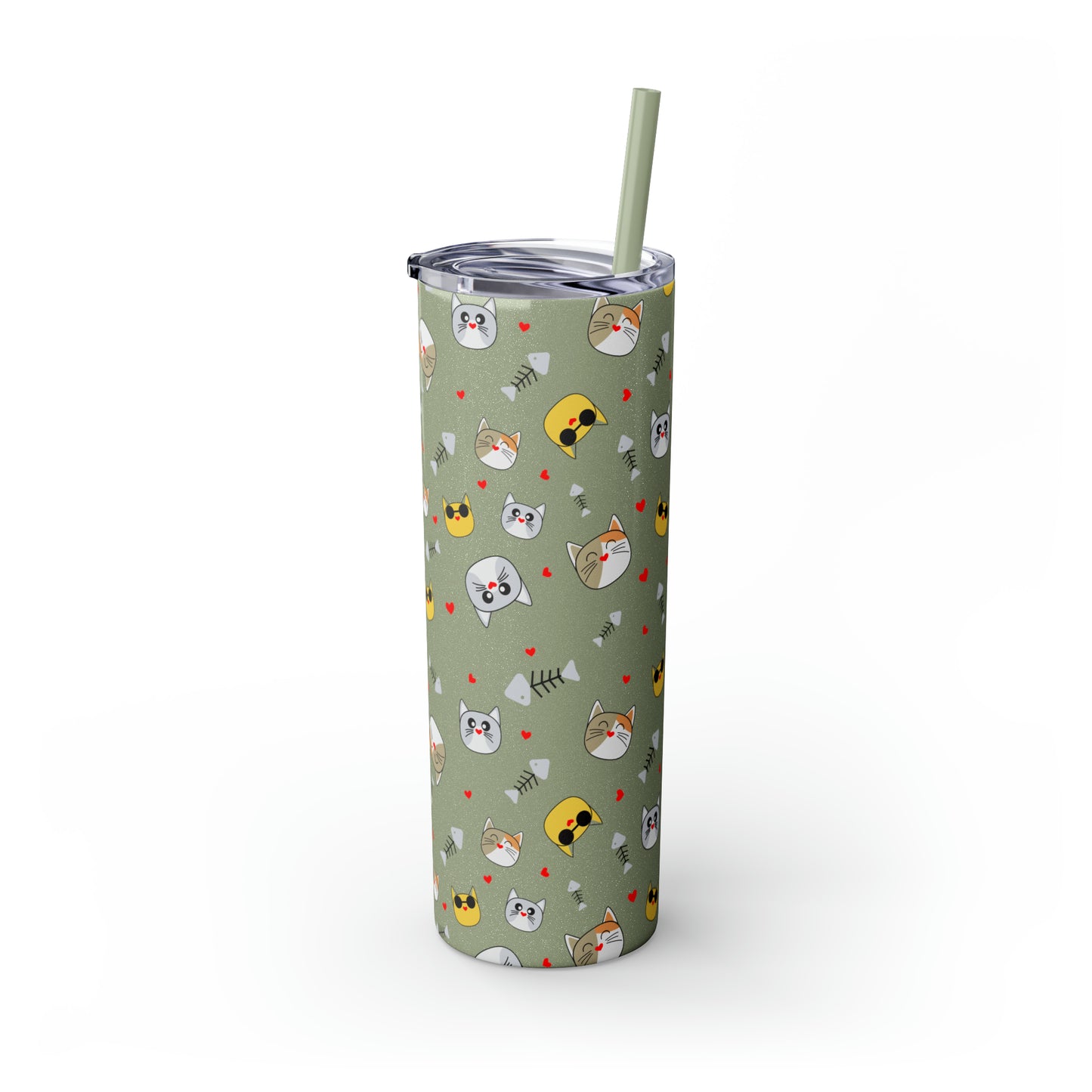 Cat Tumbler with Straw, 20oz