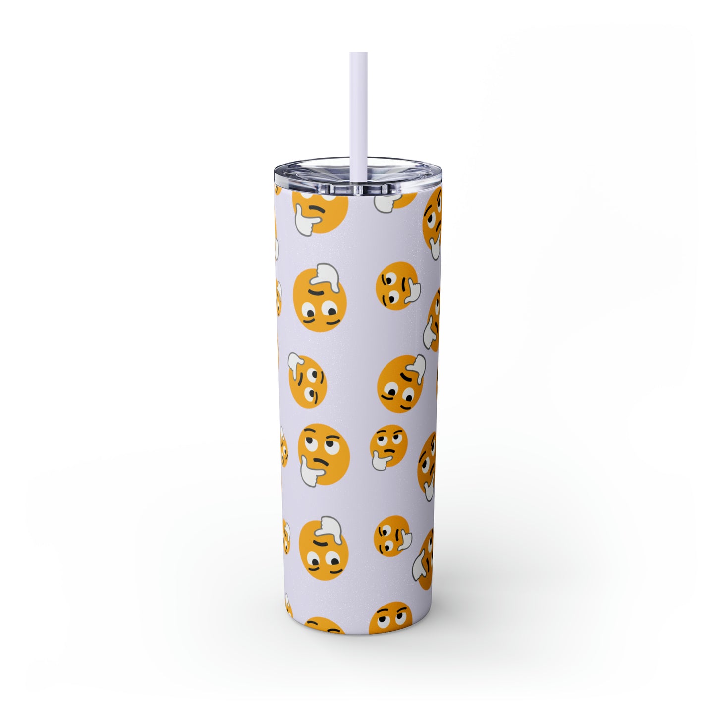 Thinking Emoji Tumbler with Straw, 20oz