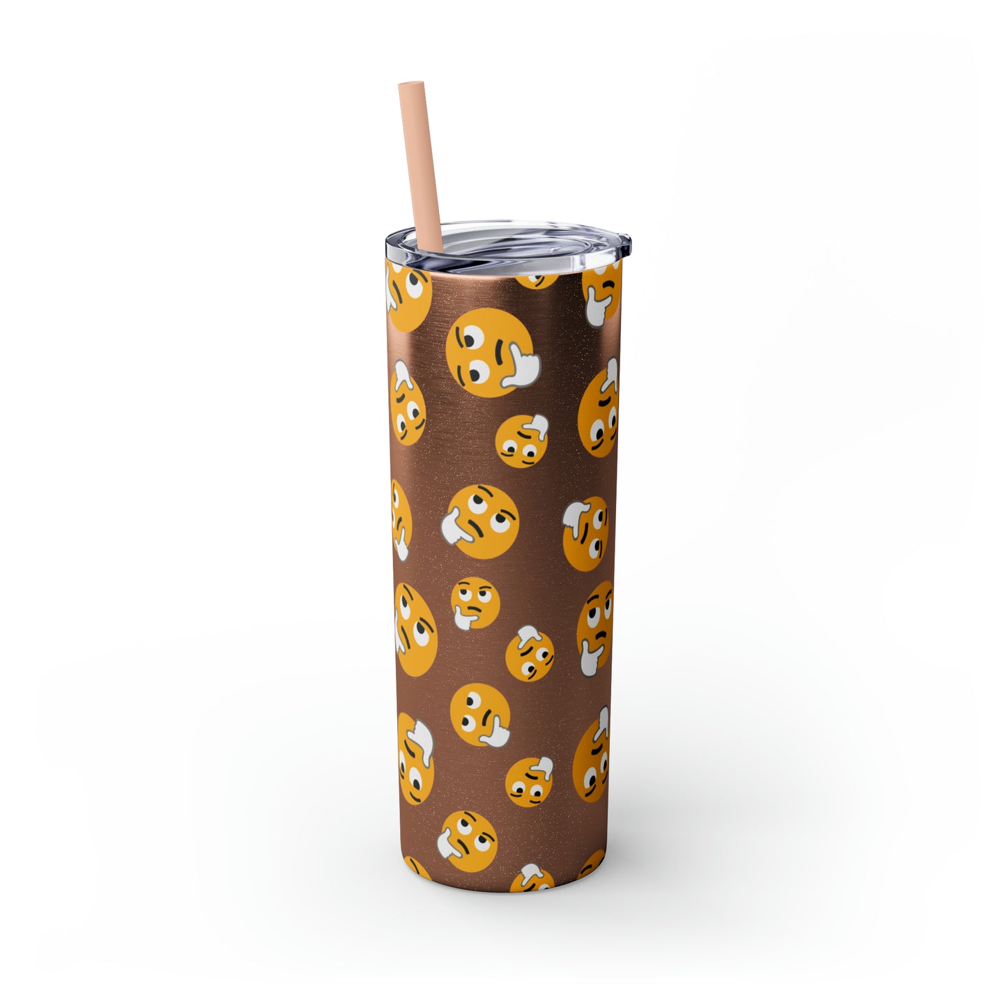 Thinking Emoji Tumbler with Straw, 20oz