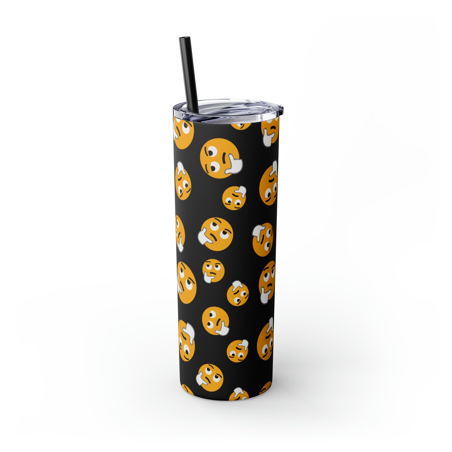 Thinking Emoji Tumbler with Straw, 20oz