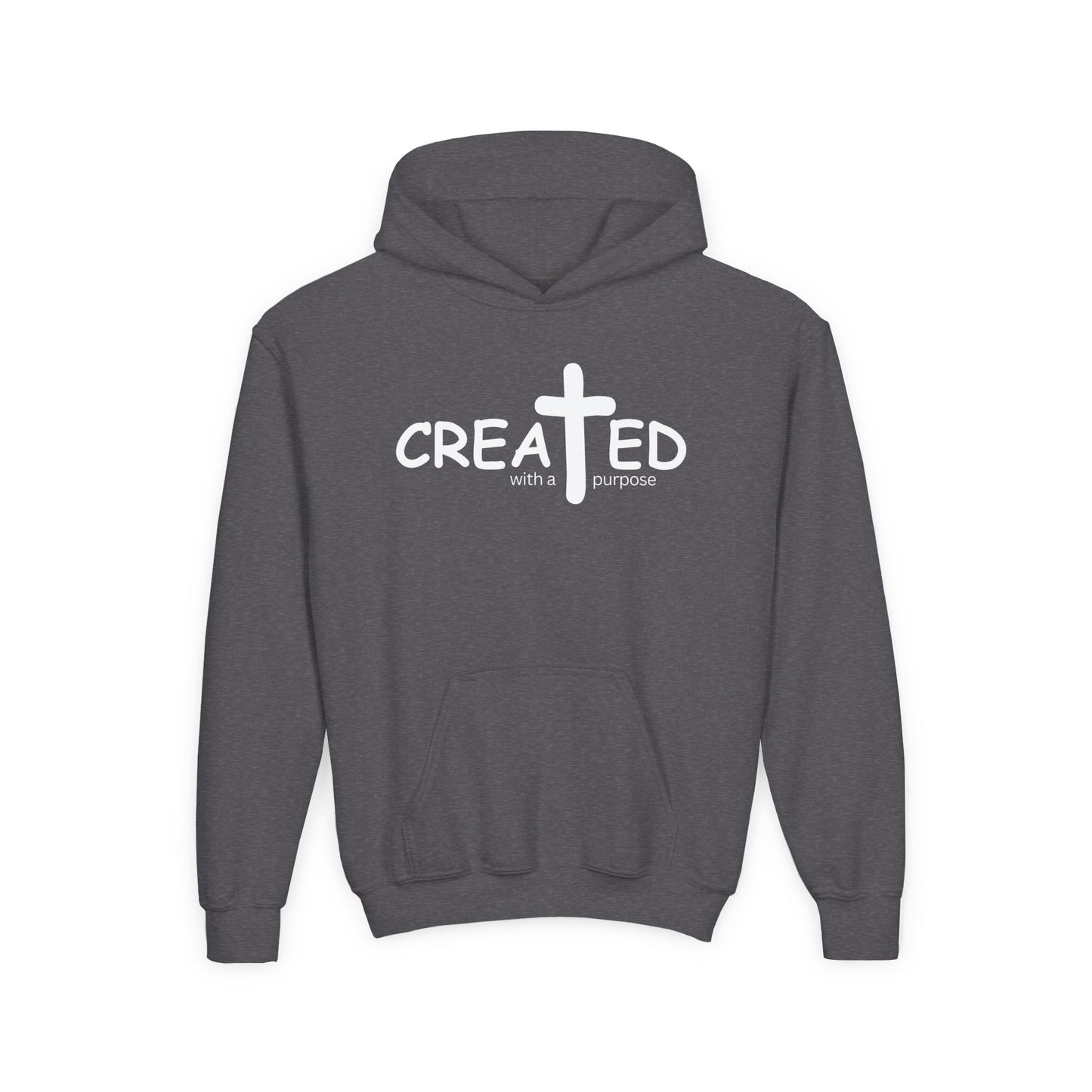 Created With A Purpose, Youth Teen Hooded Sweatshirt Hoodie