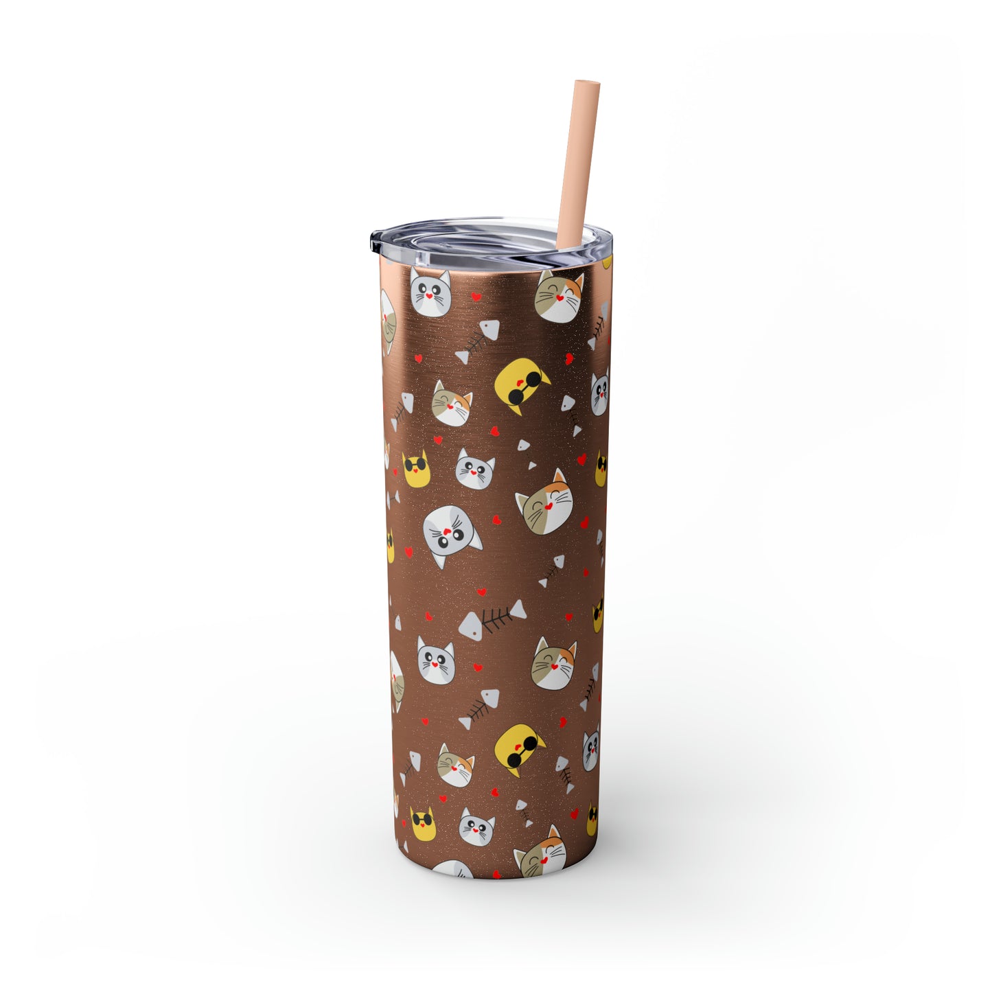 Cat Tumbler with Straw, 20oz