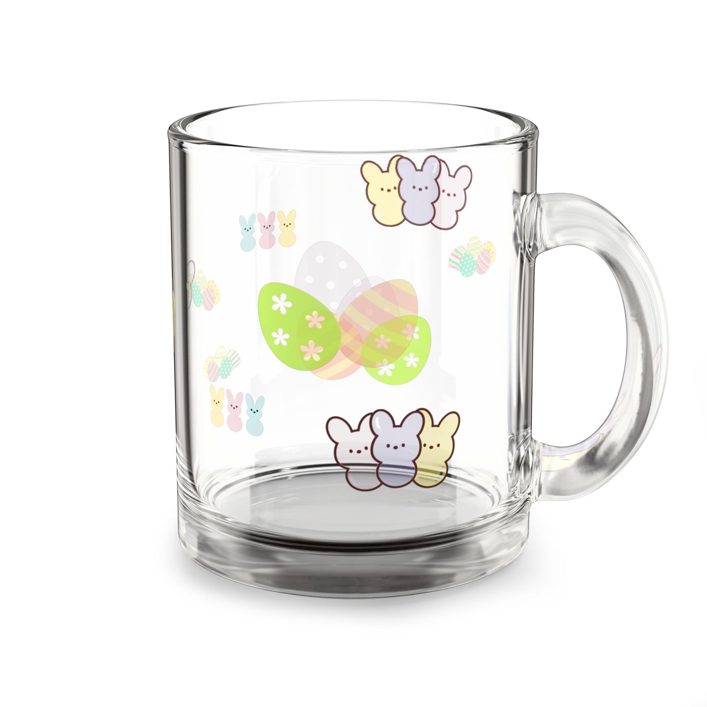Cute Easter Bunny Glass Mug, 10oz - Spring Drinkware for Kids, Perfect Gift for Easter, Holiday Coffee Mug, Decorative Kitchen Decor
