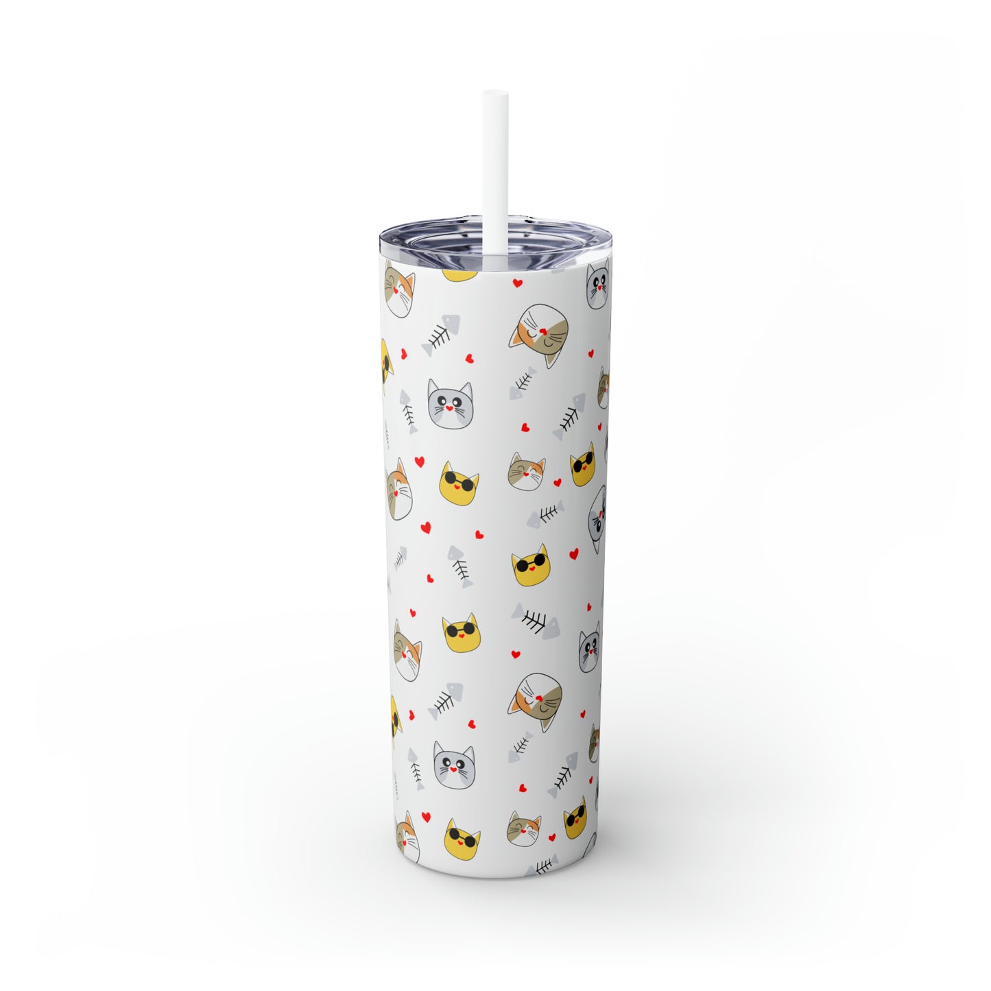 Cat Tumbler with Straw, 20oz
